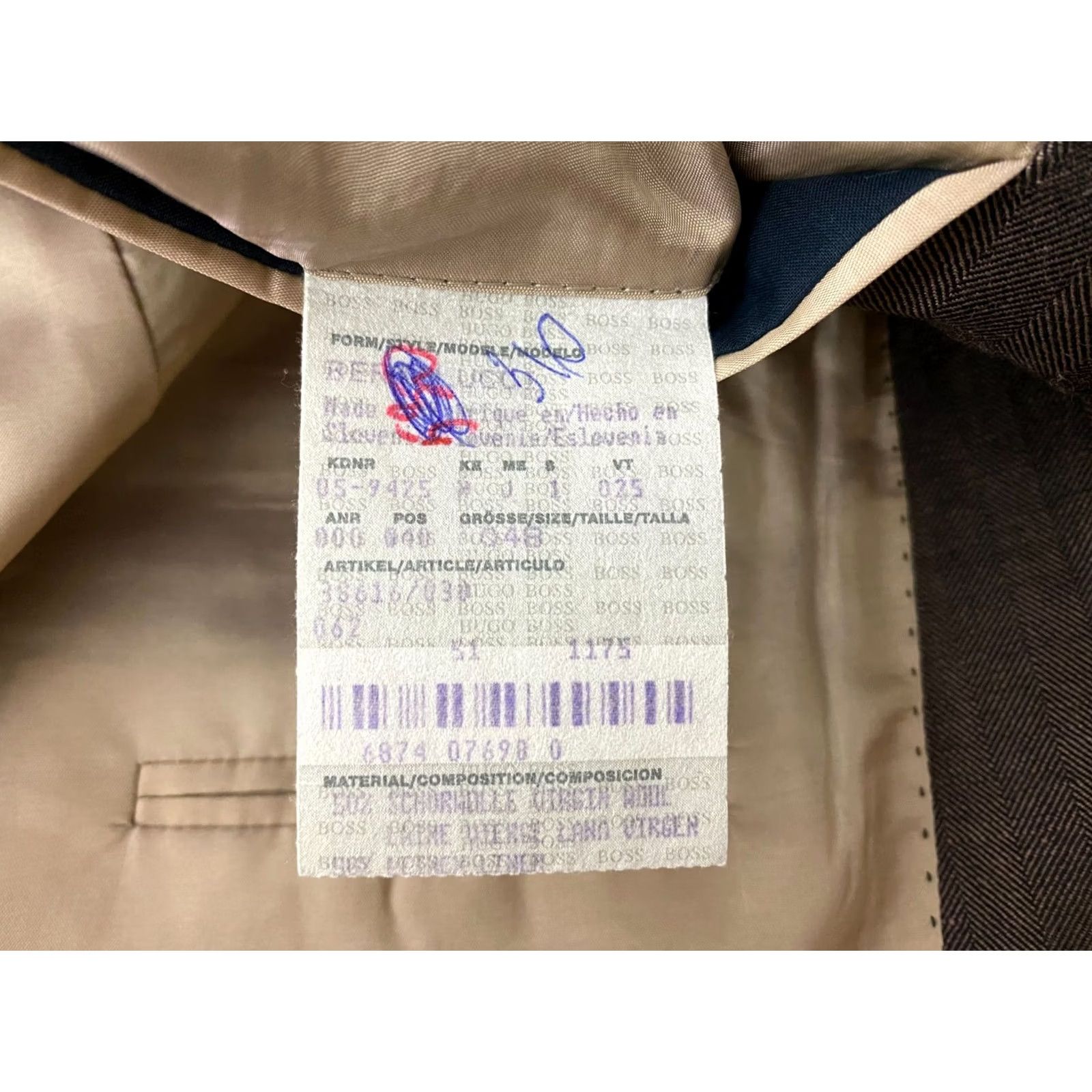 Hugo Boss HUGO BOSS Blazer Jacket Brown Wool Size 48 Mens Regular Two-Button Single-Breasted Classic Jacket Size 48R - 6 Thumbnail