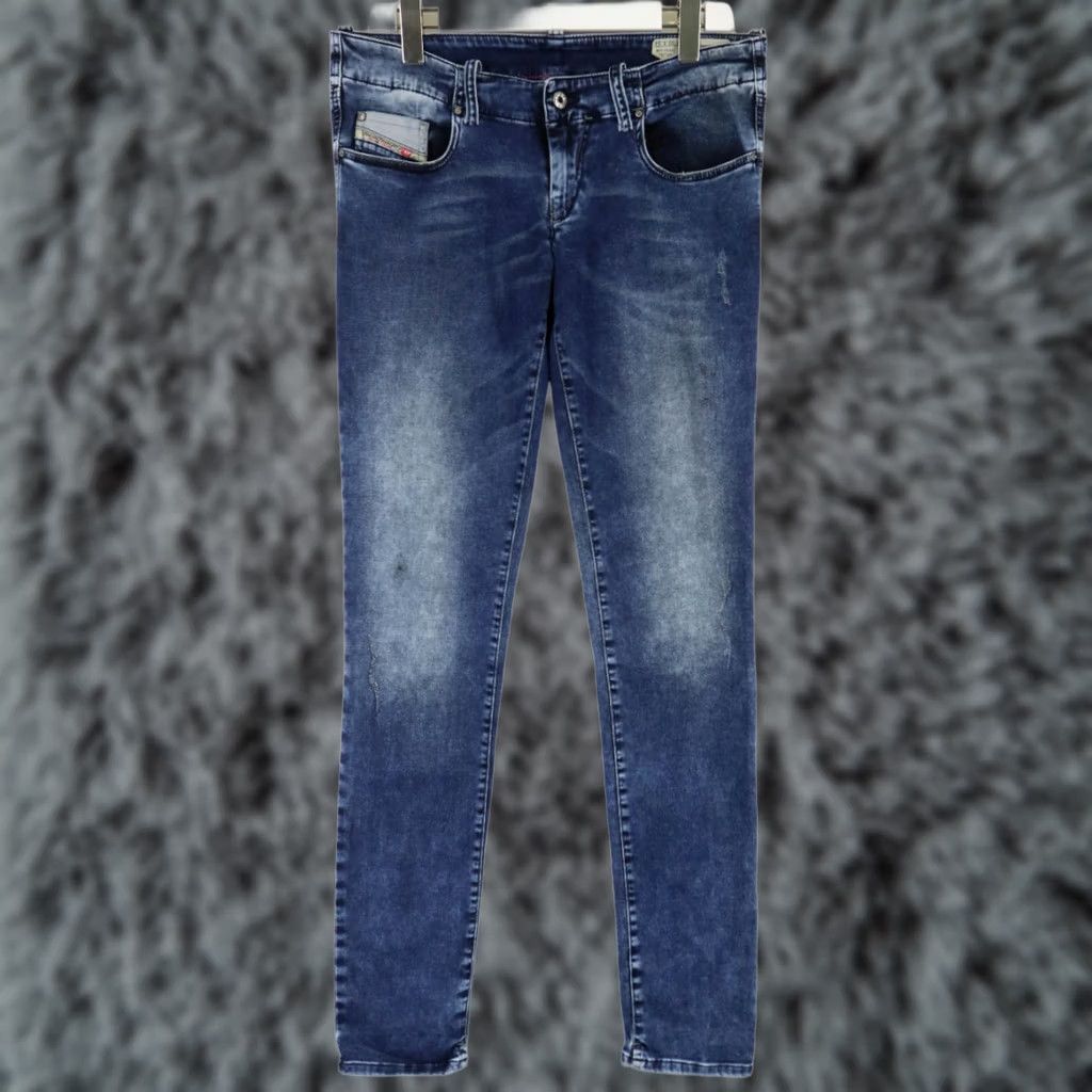 Diesel DIESEL Grupee Super Slim-Skinny Low Waist Stretch Jeans Women's W30 L34 0808F Blue Size 30" / US 8 / IT 44 - 1 Thumbnail