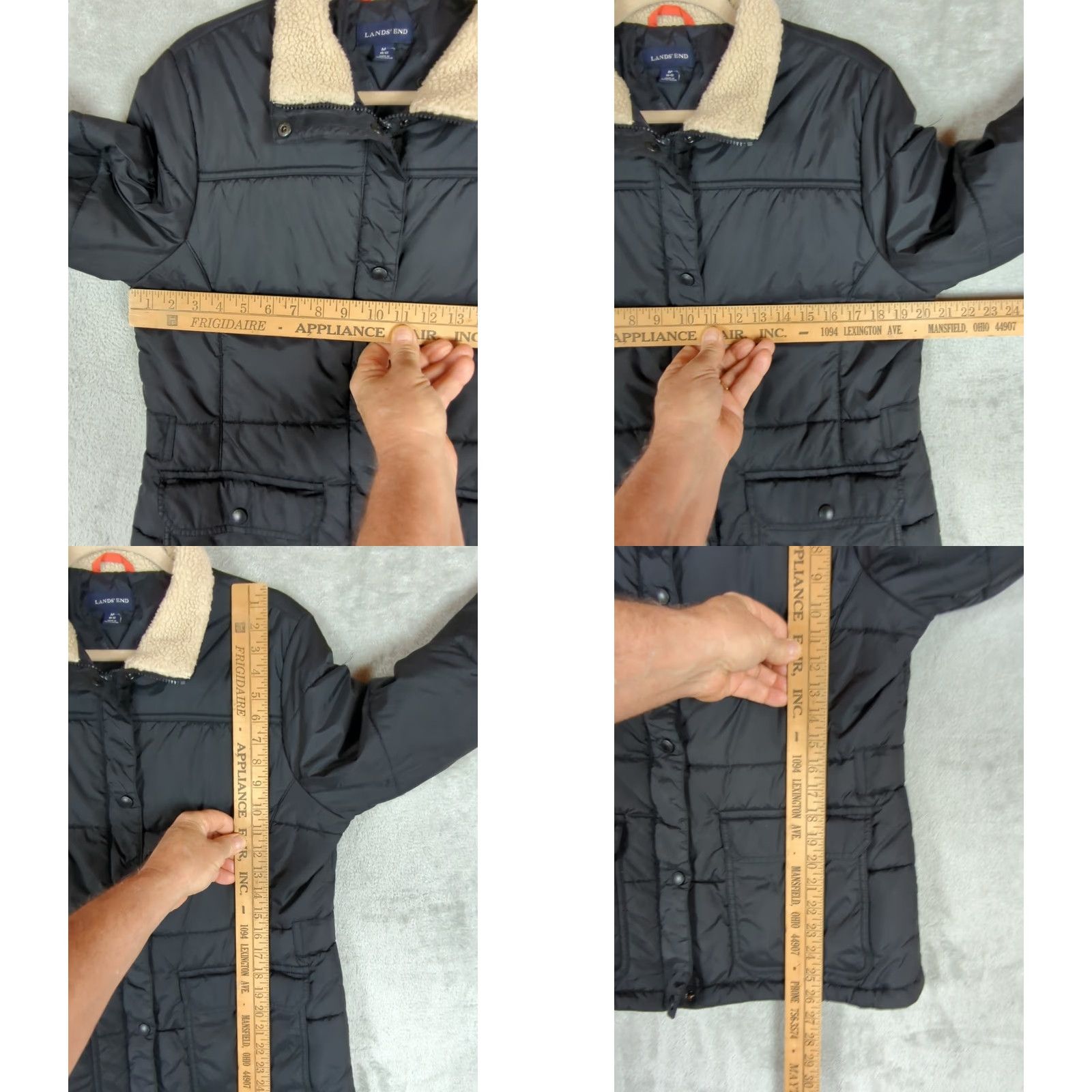 Lands' End Lands' End Quilted Jacket Women M Black Nylon Insulated Sherpa Collar Long Sleeve Zip Short Length Regular Fit Casual Size M / US 6-8 / IT 42-44 - 10 Thumbnail