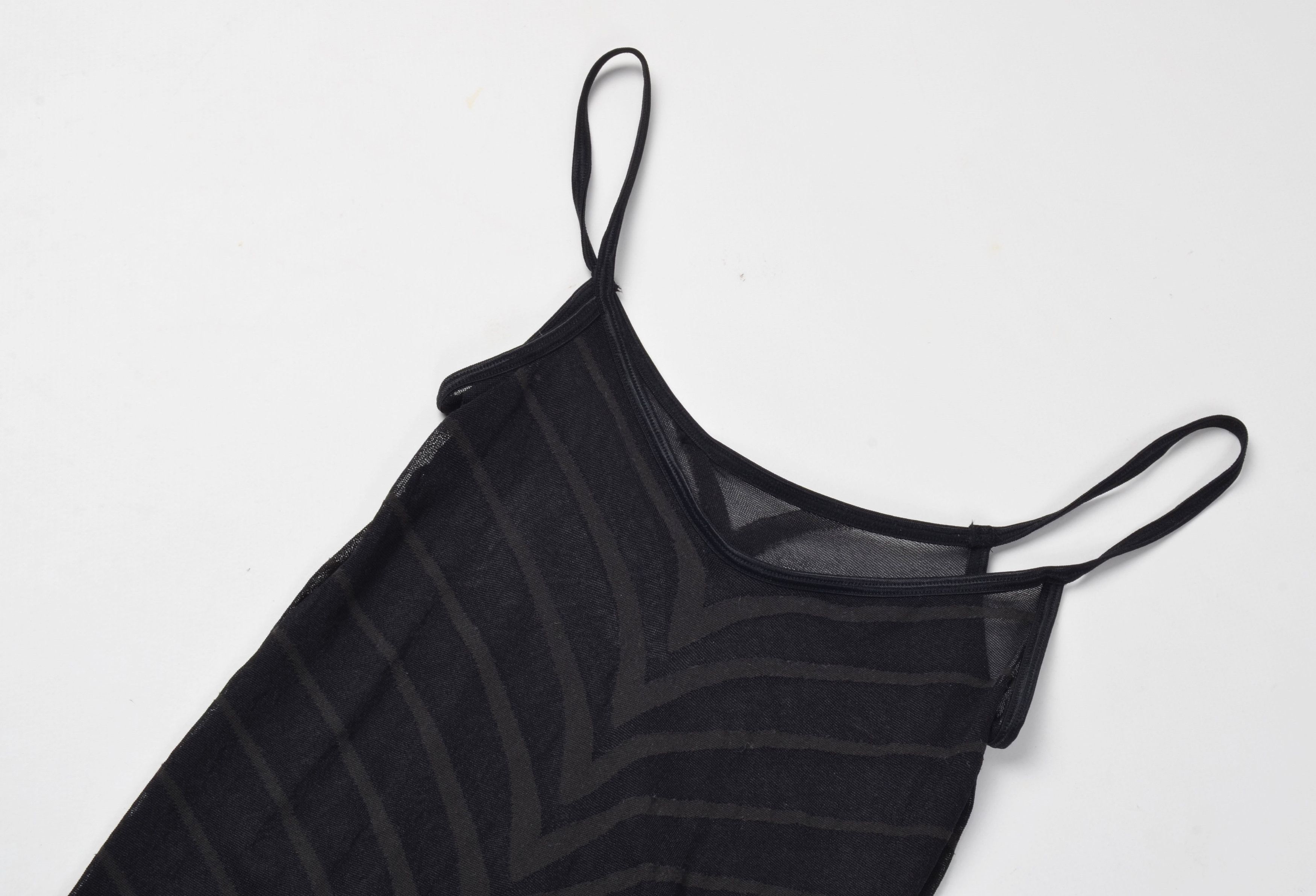 Vintage × Wolford Wolford Y2K Mesh Striped Coquette String Cami Bodysuit Size ONE SIZE - 5 Thumbnail