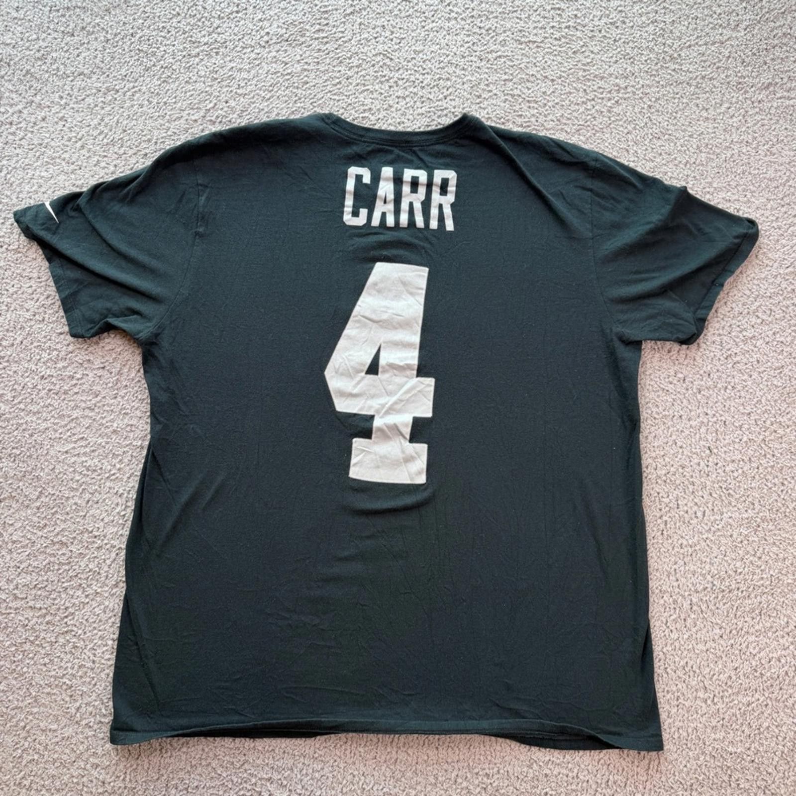 Nike Nike Mens Las Vegas Raiders Derek Carr 4 NFL T Shirt Black Size US XL / EU 56 / 4 - 2 Thumbnail