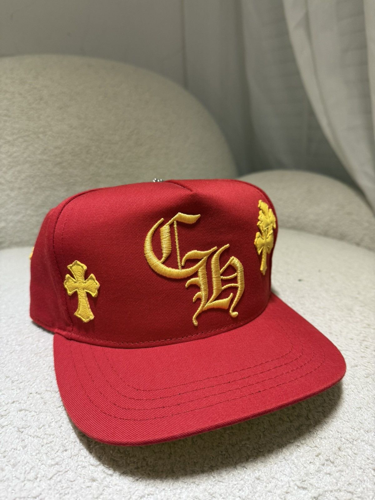 Chrome Hearts Chrome hearts cross yellow red hat Size ONE SIZE - 1 Thumbnail