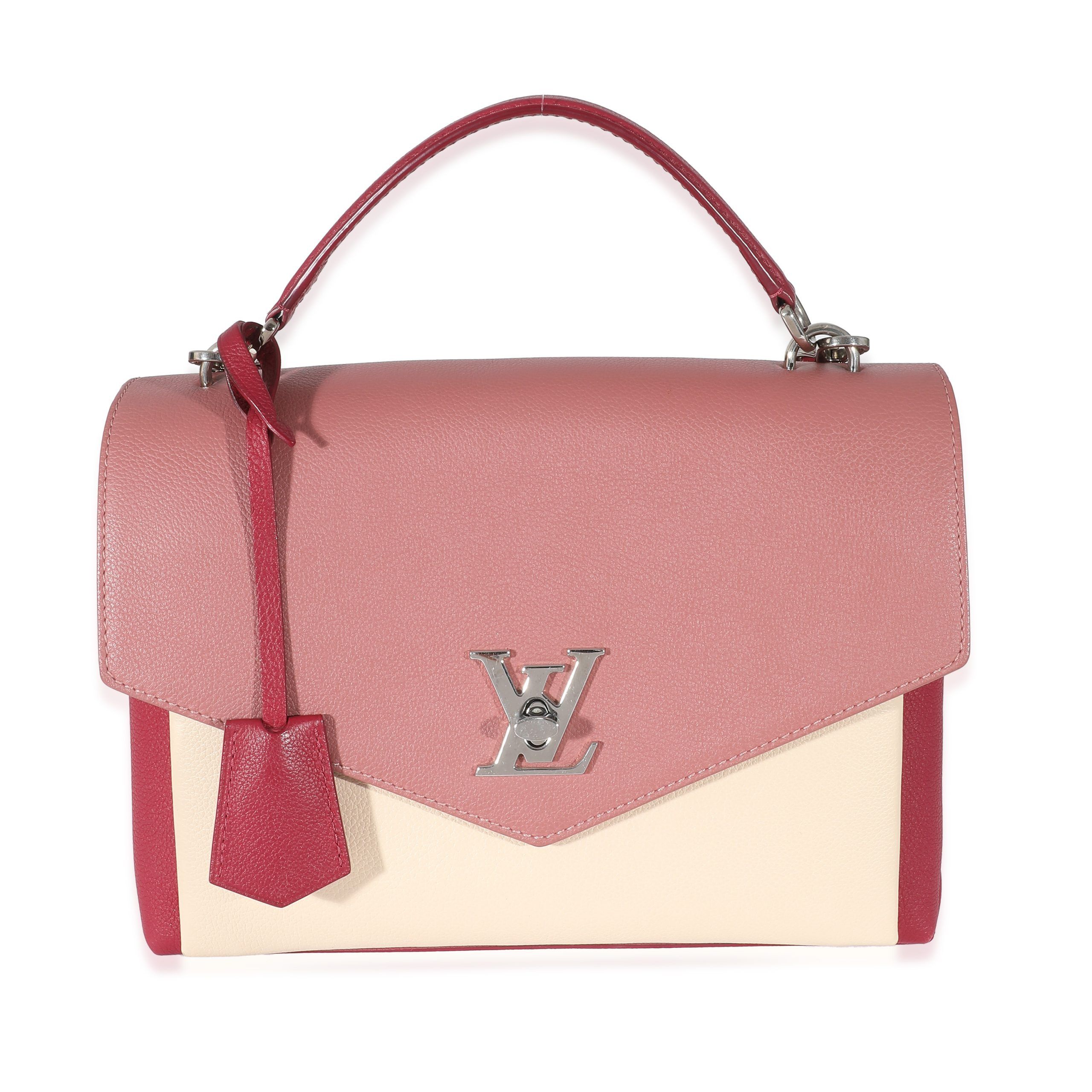 image of Louis Vuitton Tricolour Soft Calfskin Lockme Top Handle in Pink, Women's