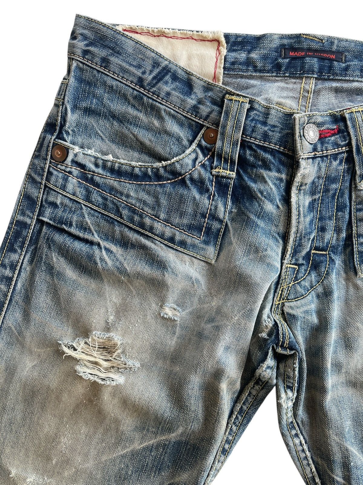 Japanese Brand SICK❗️ Japanese Blueway Rusty Distressed Flare Denim Size US 32 / EU 48 - 9 Thumbnail