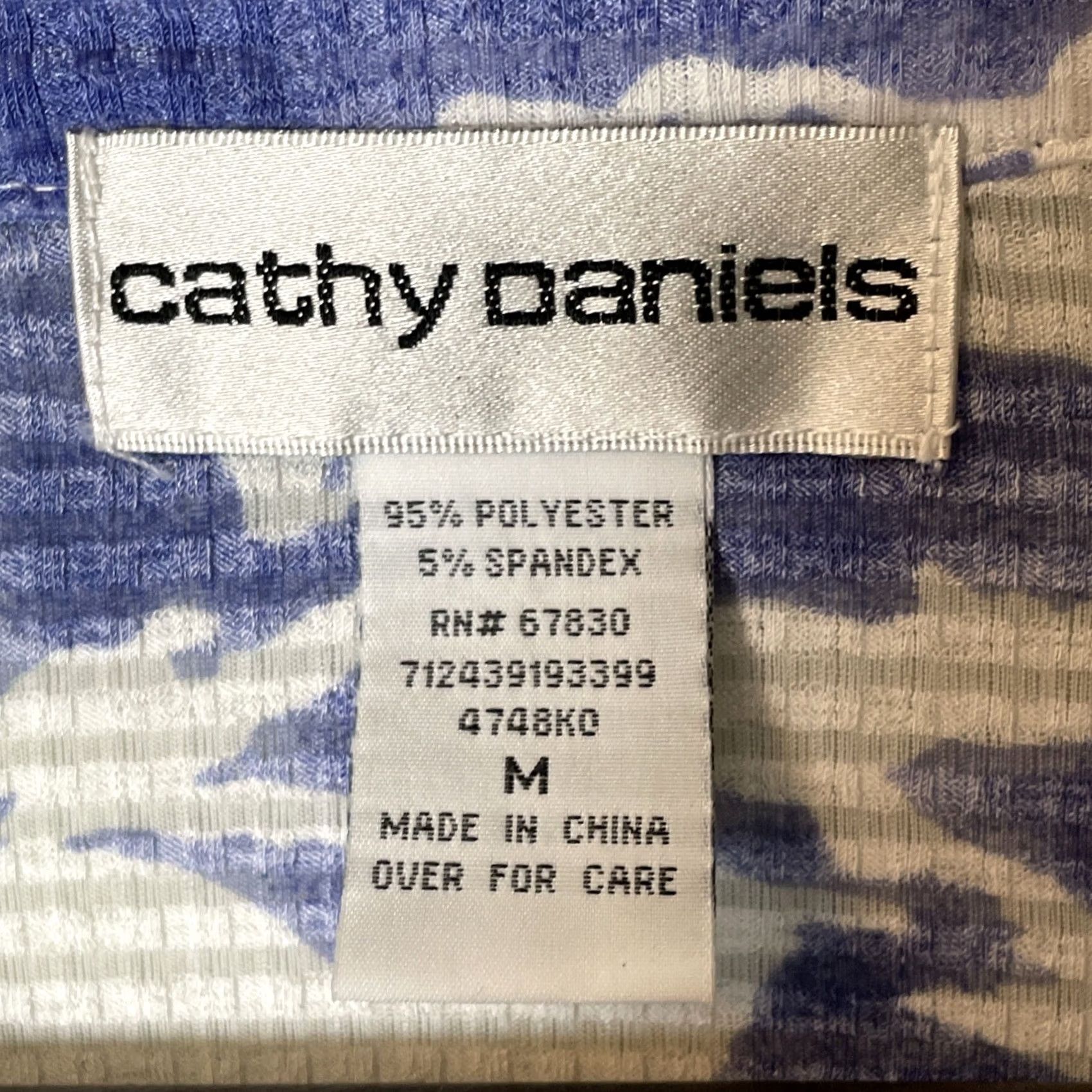 Vintage CATHY DANIELS Blouse Floral Blue White 3/4 Sleeve M Casual Workwear Shirt Shirt Size M / US 6-8 / IT 42-44 - 3 Thumbnail