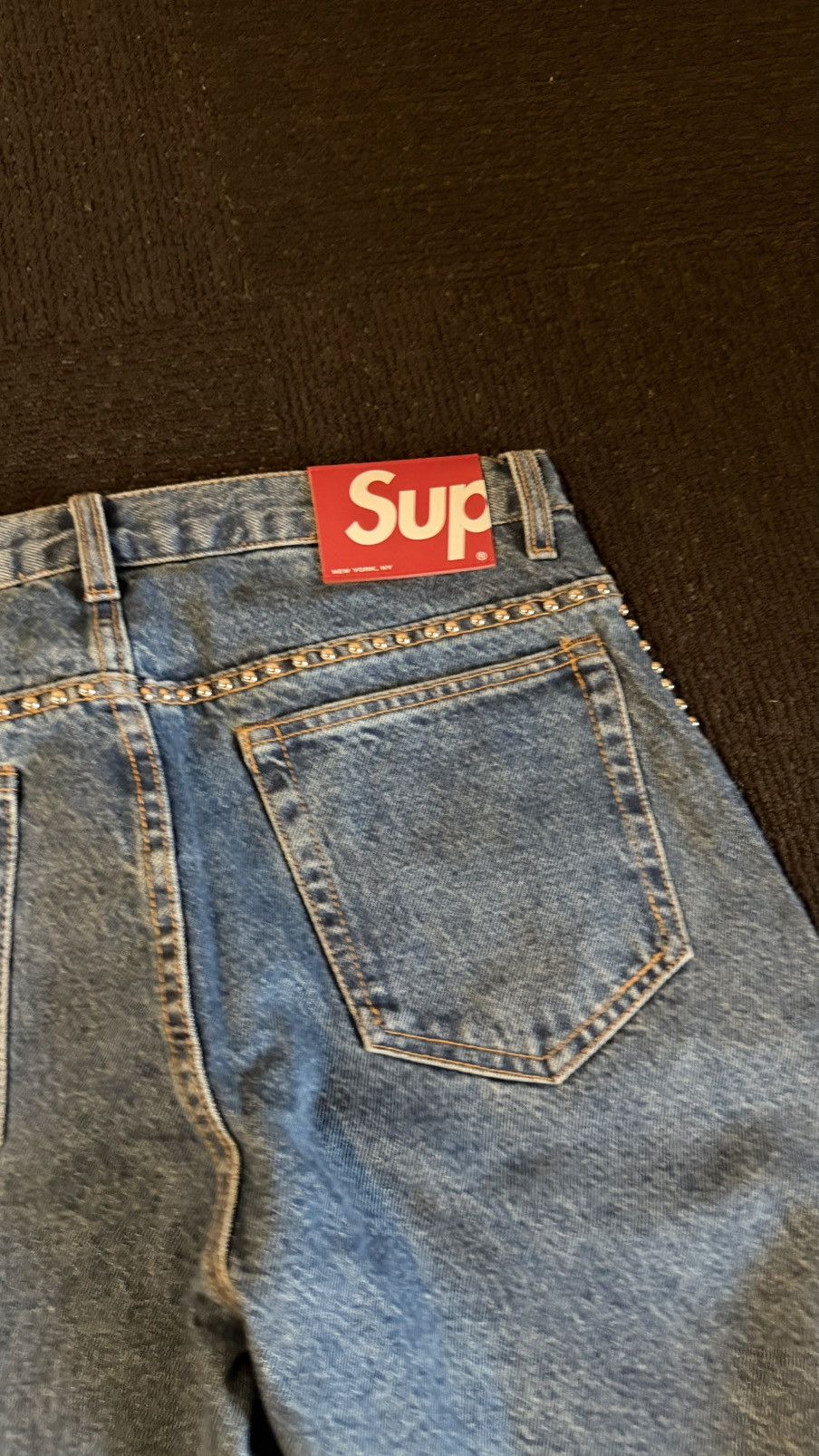 B.B. Simon × Supreme SS22 Supreme B.B simon studded regular jean (30) (blue) Size US 30 / EU 46 - 7 Thumbnail