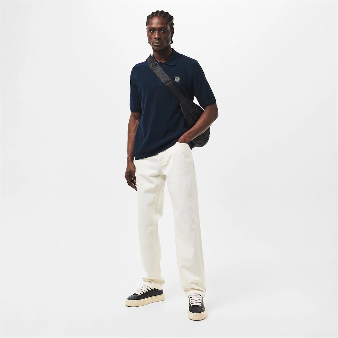 Stone Island o1g2r1mq0526 Compass Patch Knit Polo Shirt in Blue Size US XL / EU 56 / 4 - 6 Thumbnail