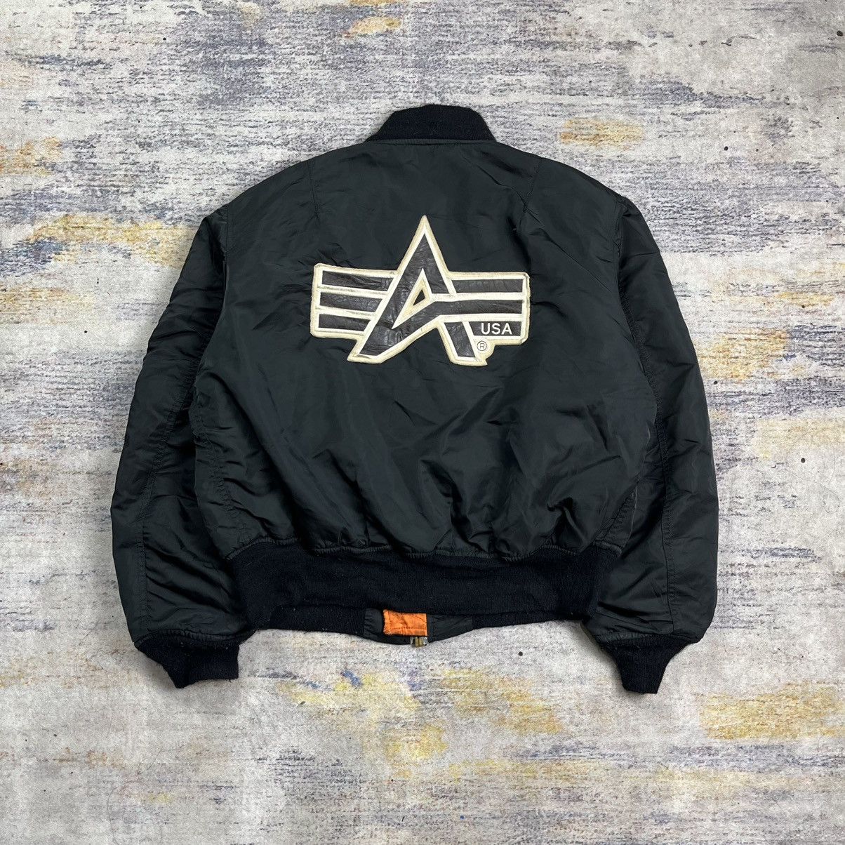 Alpha Industries Vintage 90s Alpha industries big logo Ma-1 bomber