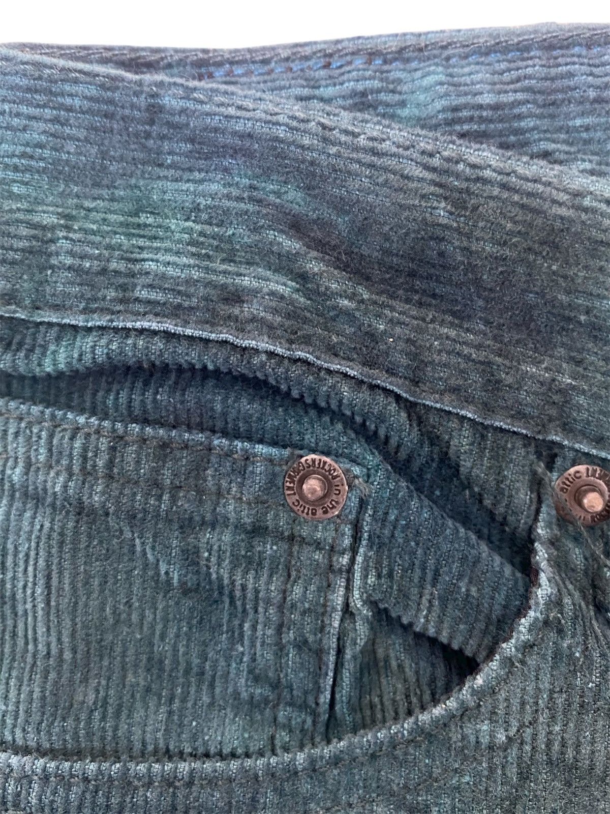 In The Attic In The Attic Teal Corduroy Jeans Washed Gothic Size US 31 - 3 Thumbnail