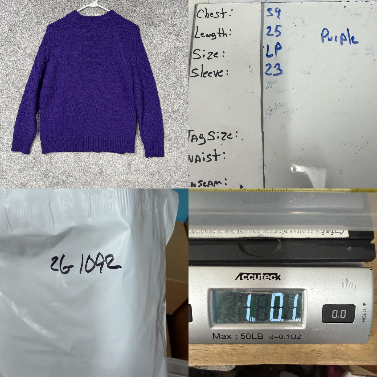 Talbots Talbots Sweater Womens LP Petite Purple Cable-Knit Crew Neck Casual Preppy Layering Size L / US 10 / IT 46 - 8 Thumbnail