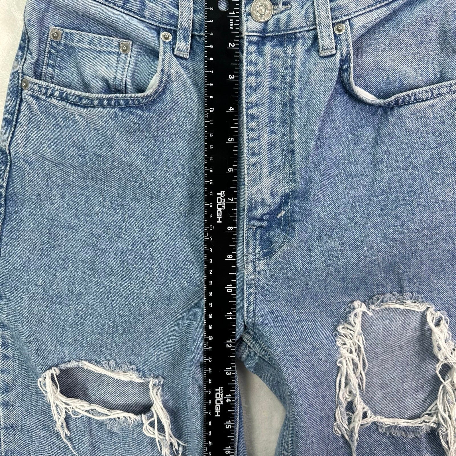 Bdg BDG Lt Wash Denim High Rise Distressed Grunge Baggy Jeans 27 Size 27" / US 4 / IT 40 - 11 Thumbnail