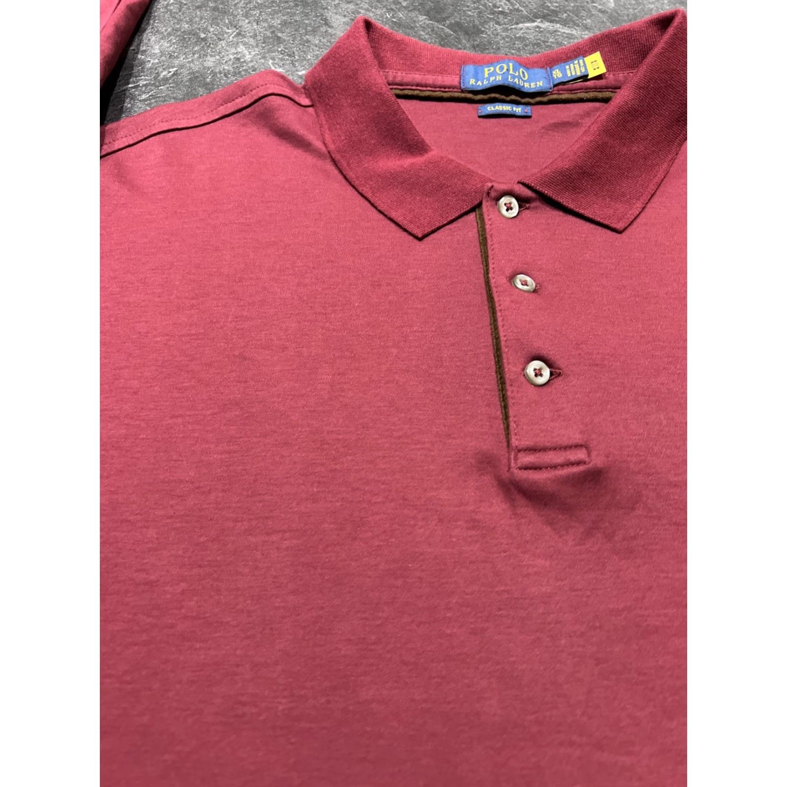 Polo Ralph Lauren Polo Ralph Lauren Polo Shirt XL Maroon Knit 100% Cotton Long Sleeve Embroidered Logo Golf Preppy Mens Regular Vintage: No Size US XL / EU 56 / 4 - 4 Thumbnail
