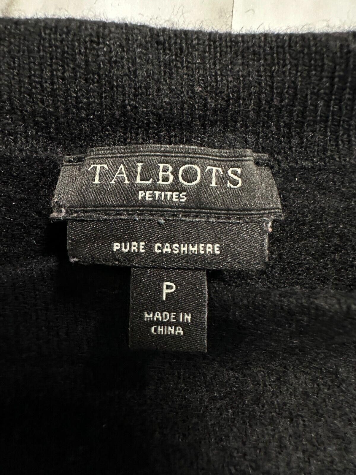 Robert Talbott Talbots Black Pure Cashmere 3/4 Sleeve Sweater Women size P Size S / US 4 / IT 40 - 3 Thumbnail
