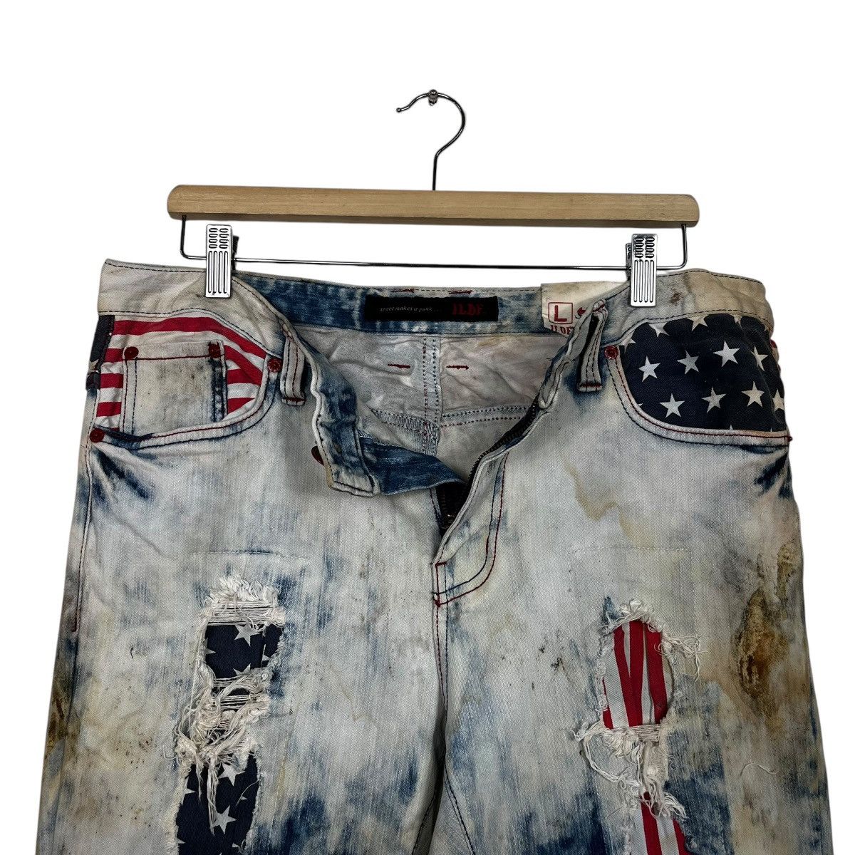 Jean Vintage ILDF Punk Distressed Motive Denim Size US 34 / EU 50 - 15 Thumbnail