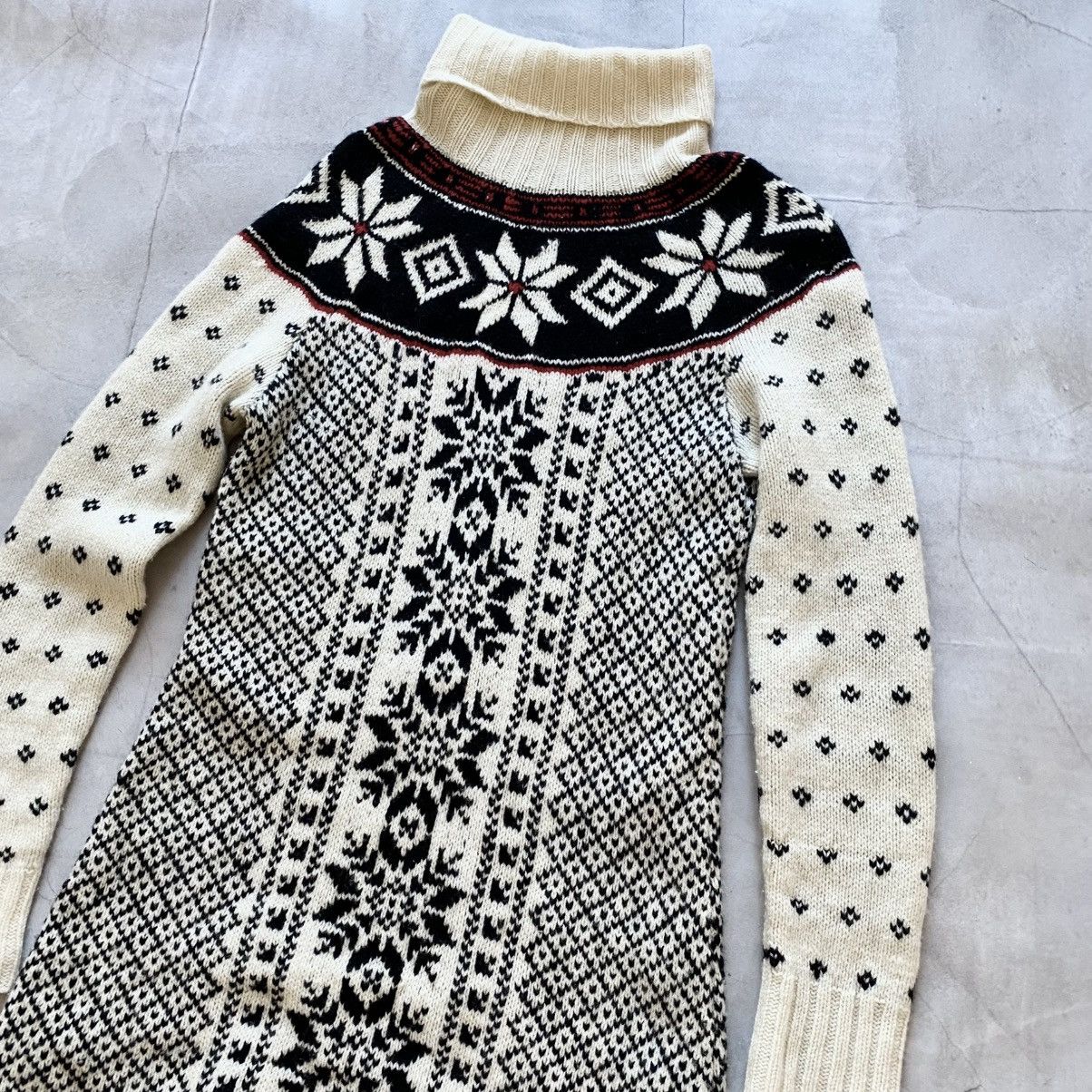 Denim & Supply Ralph Lauren × RRL Ralph Lauren × Vintage Vintage Ralph Lauren Aztec Hand Made Wool Cashmere Dress Size M / US 6-8 / IT 42-44 - 3 Thumbnail