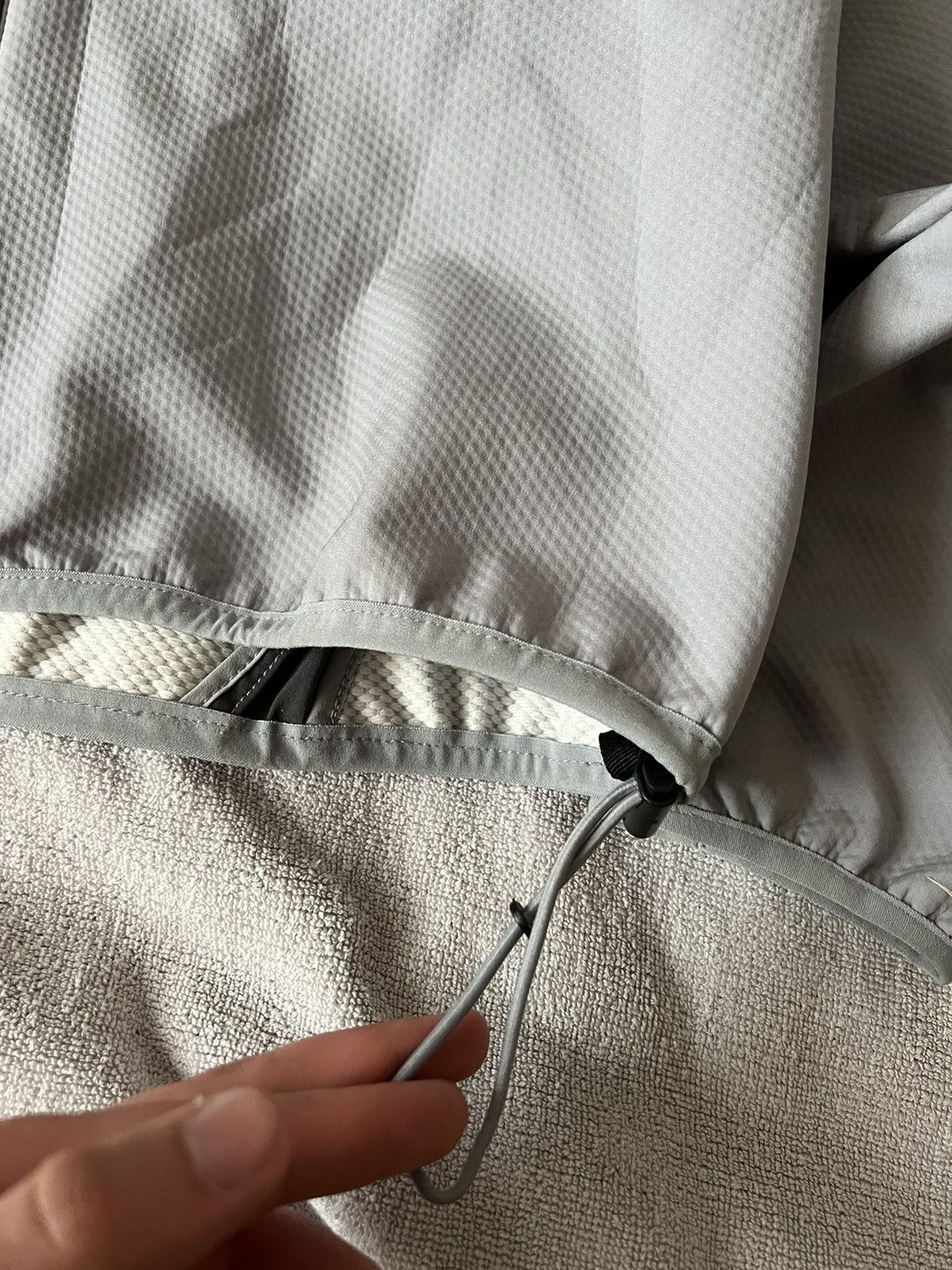 Nike × Vintage Nike vintage drill zip jacket grey y2k style mini swoosh Size US M / EU 48-50 / 2 - 6 Thumbnail