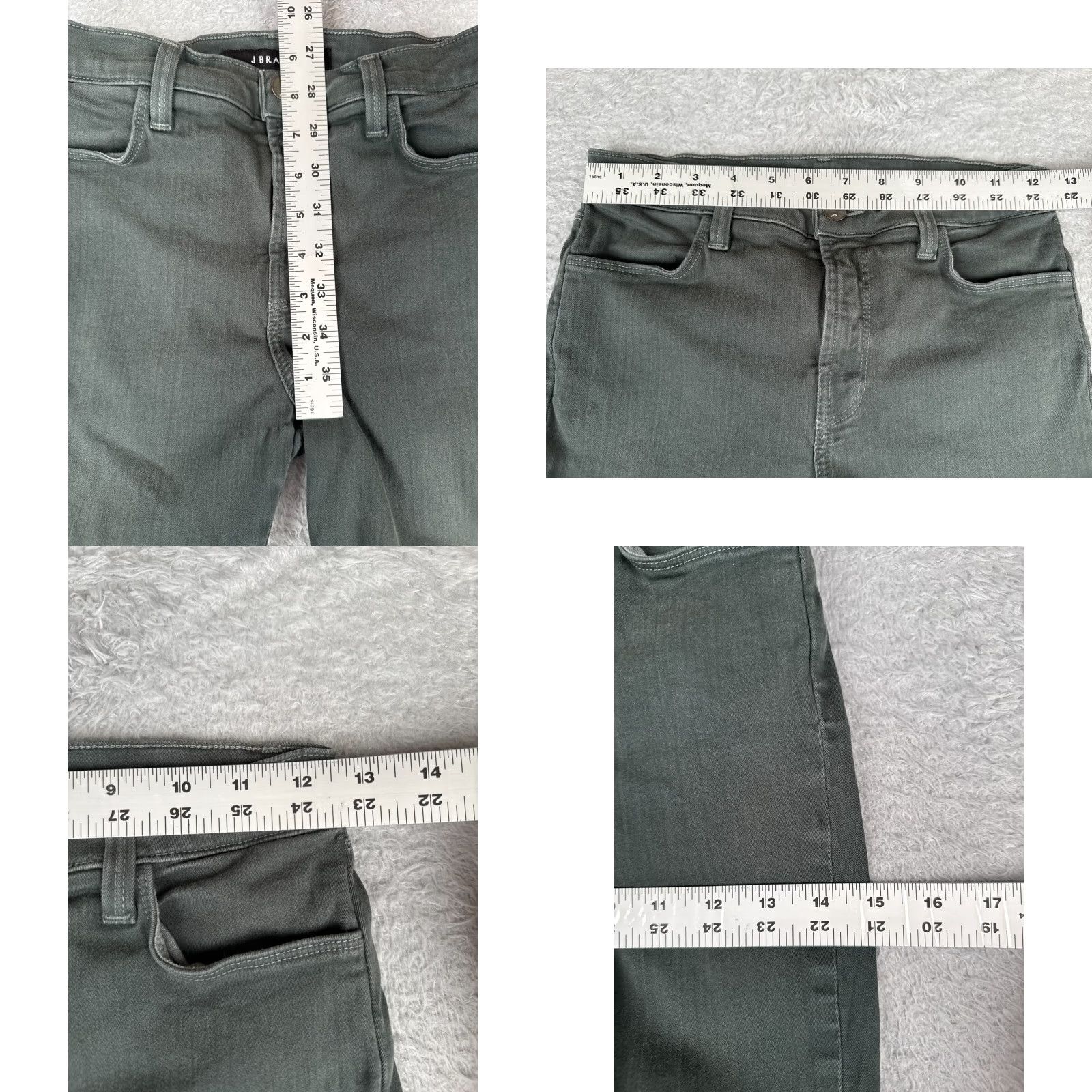 J Brand JBrand Jeans Womnens 25 Gray Green Denim Skinny Cotton Blend Mid Rise 25x29 Size 42" / US 20 - 9 Thumbnail
