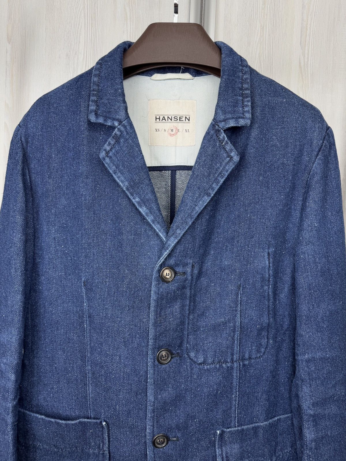 HANSEN Garments HANSEN Garments 100% Hemp blue ‘Denim’ blazer jacket Size 40R - 3 Thumbnail