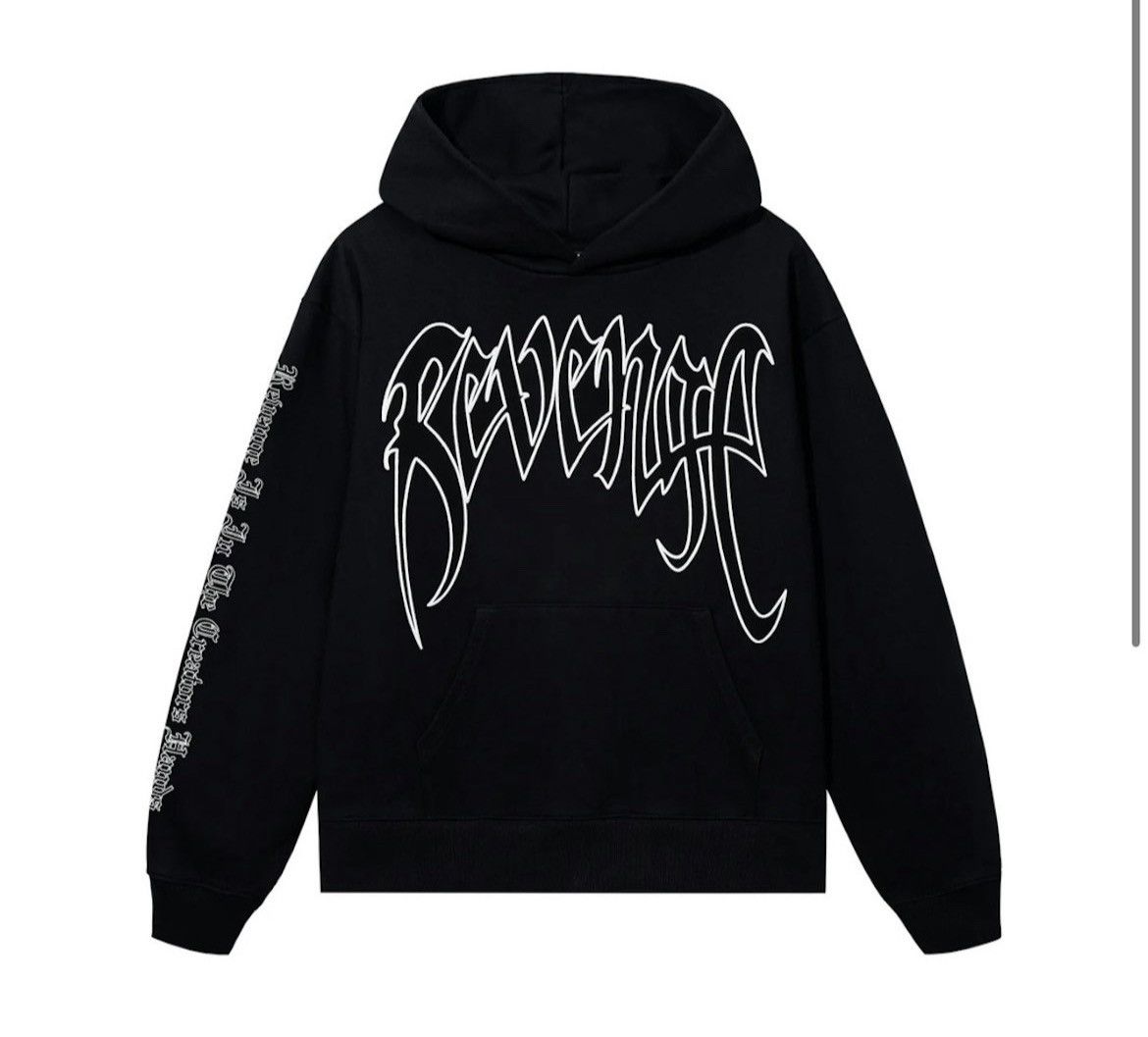 image of X Kill Outline Hoodie in Black/White, Men's (Size Large)