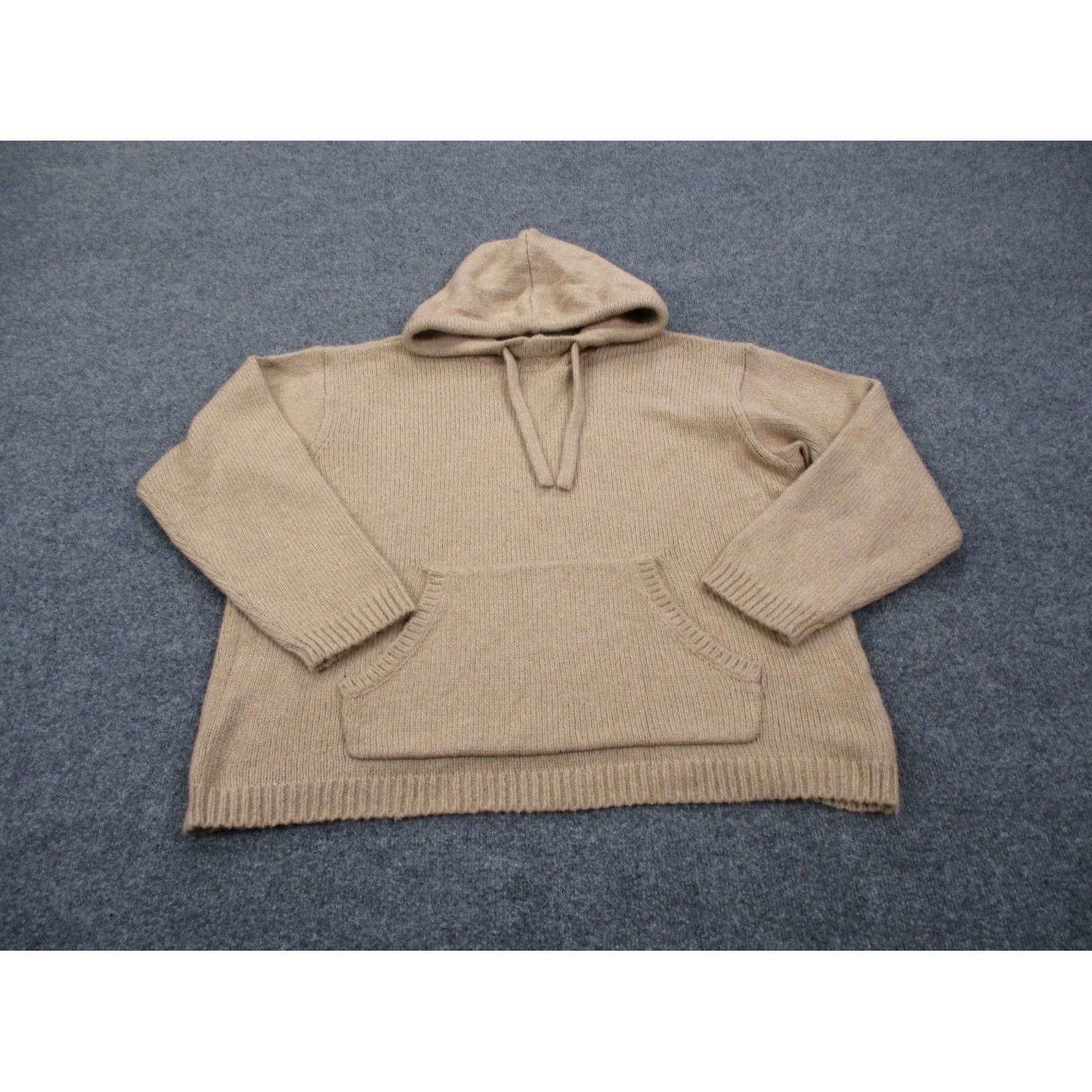 Marine Layer Marine Layer Sweater Womens XL Beige Hooded Pullover Relaxed Knit Wool Alpaca Nylon Polyester Warm Pockets 90s Style Mens Womens Size XL / US 12-14 / IT 48-50 - 2 Thumbnail