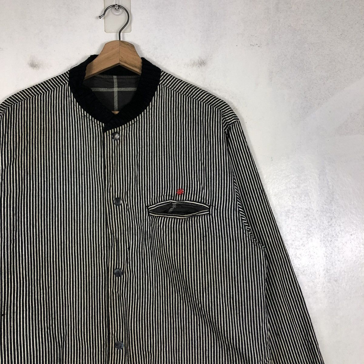 Japanese Brand × Vintage 📌VINTAGE BOMBER JACKET HICKORY OUT OF SIGHT ISSEY MIYAKE Size US M / EU 48-50 / 2 - 8 Thumbnail