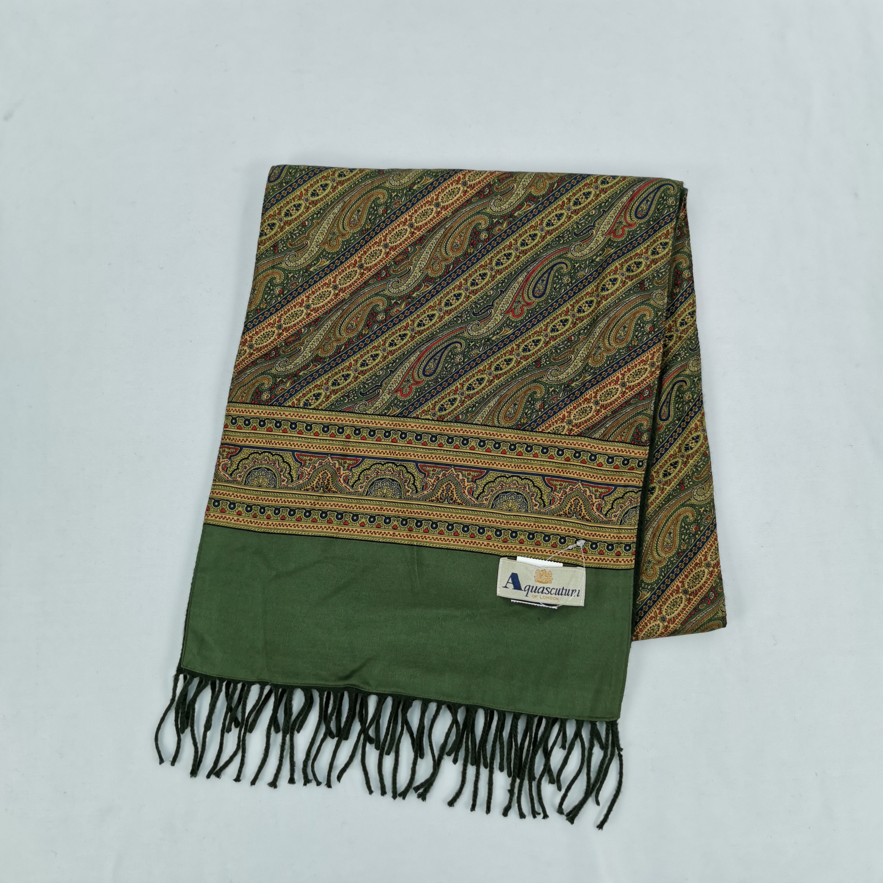 Aquascutum Vintage Aquascutum Scarf Paisley Muffler Wool SiLK - . Size ONE SIZE - 2 Thumbnail