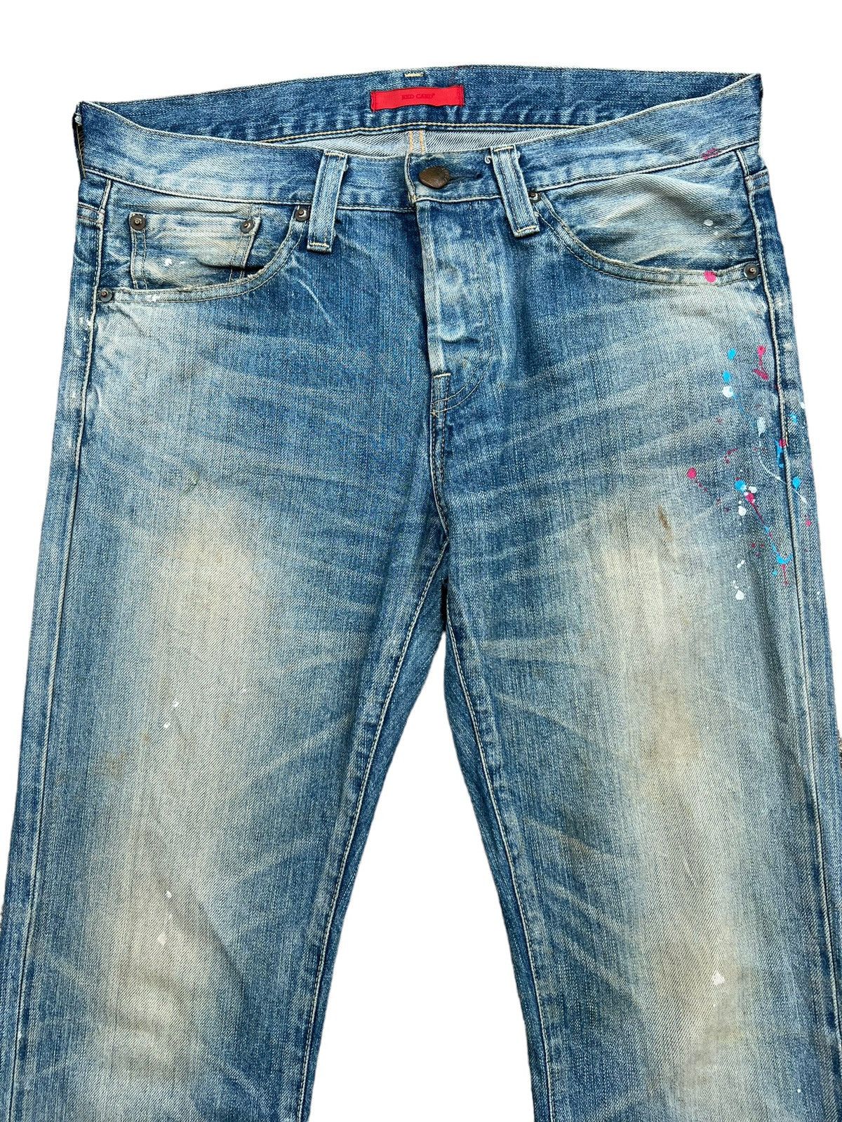 Japanese Brand Vintage Red Card Japan Faded Distressed Slim Fit Jeans 33x33 Size US 33 - 4 Thumbnail