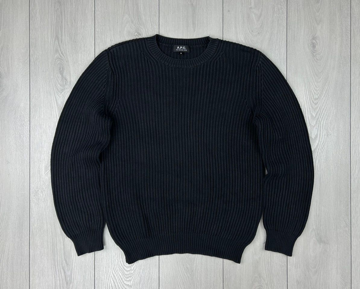 Pre-owned A P C X Vintage Ribbed Sweater Black Size Xl