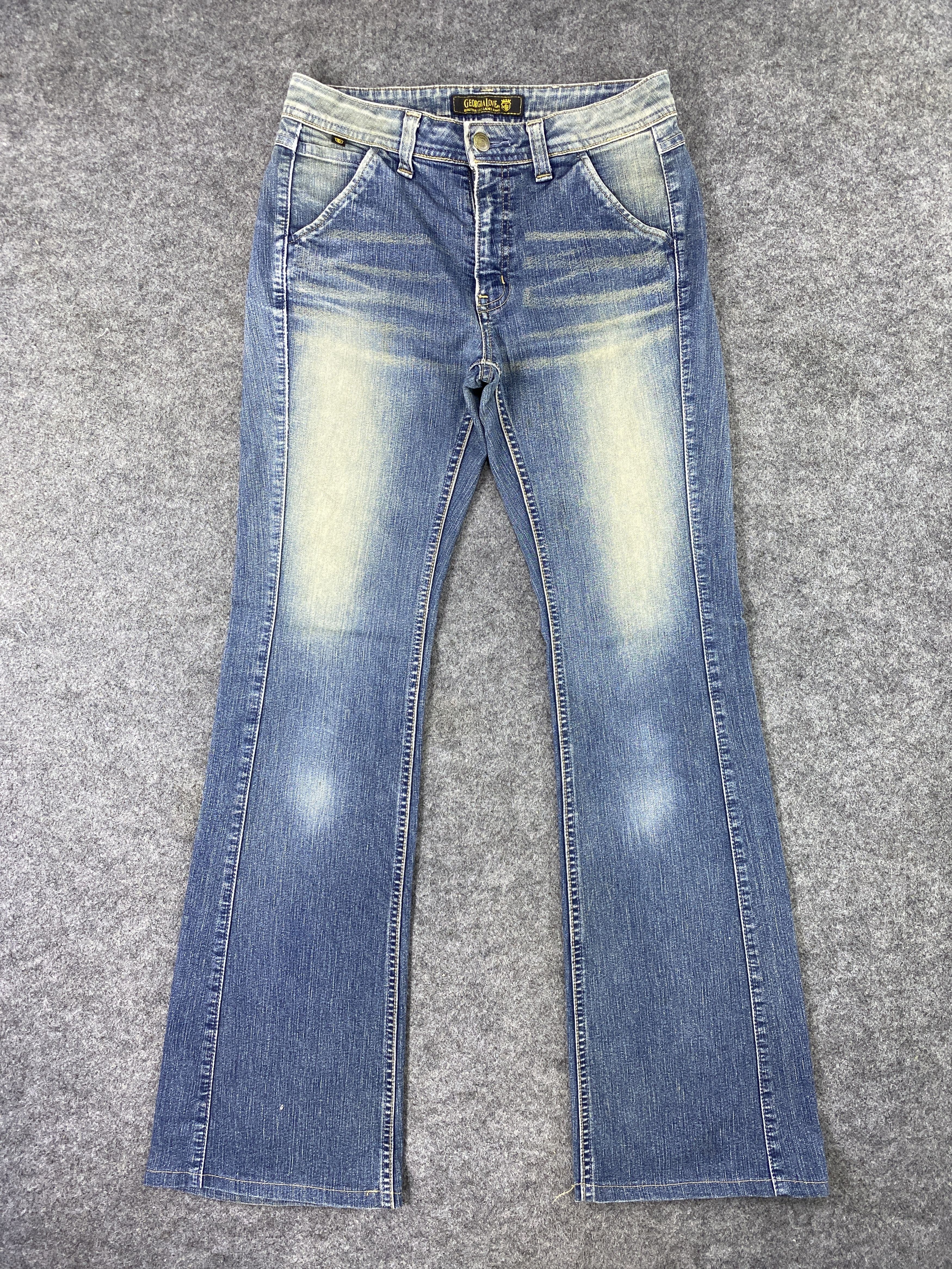 Japanese Brand Georgia Love Bootcut Blue Wash Jeans - J1041 Size 28" / US 6 / IT 42 - 1 Thumbnail