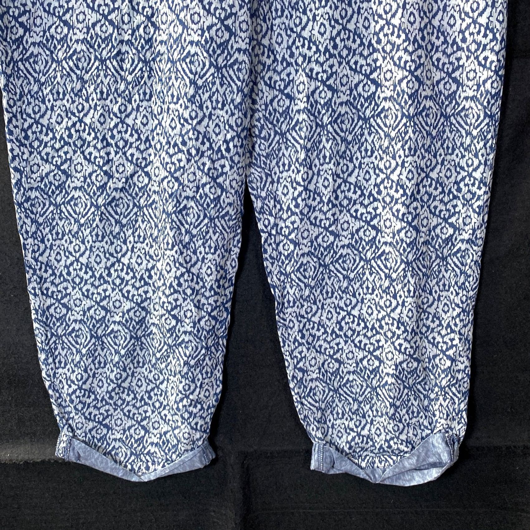 Vintage Chicos Womens Pants Blue White Geometric Light Weight Cropped 2 (L) Size 24" / US 00 / IT 34 - 3 Thumbnail