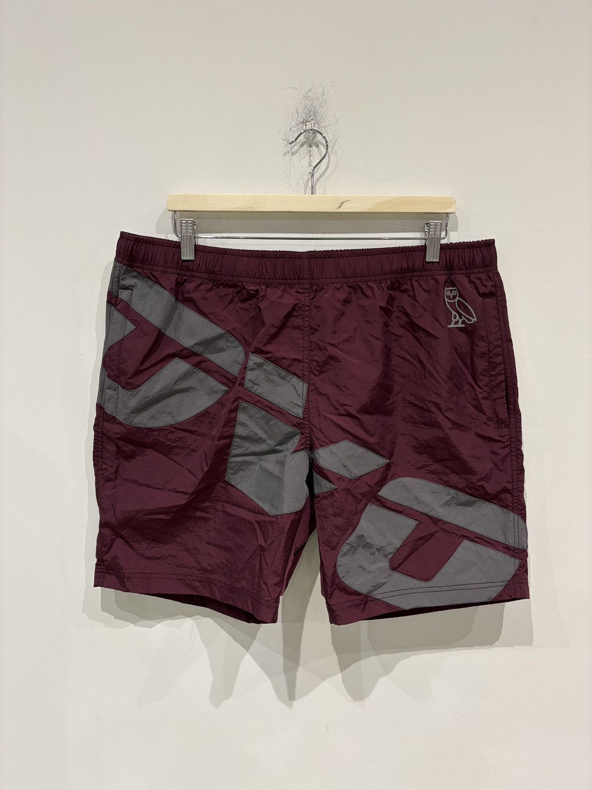 October's Very Own OVO Runner Nylon Shorts Burgundy Size: XL Size US 36 / EU 52 - 1 Thumbnail