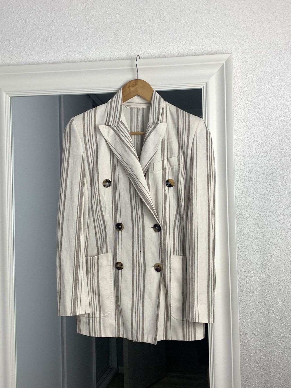Max Mara Max Mara Blazer Linen Jacket Max Mara Striped Blazer Size:6 Size M / US 6-8 / IT 42-44 - 1 Thumbnail