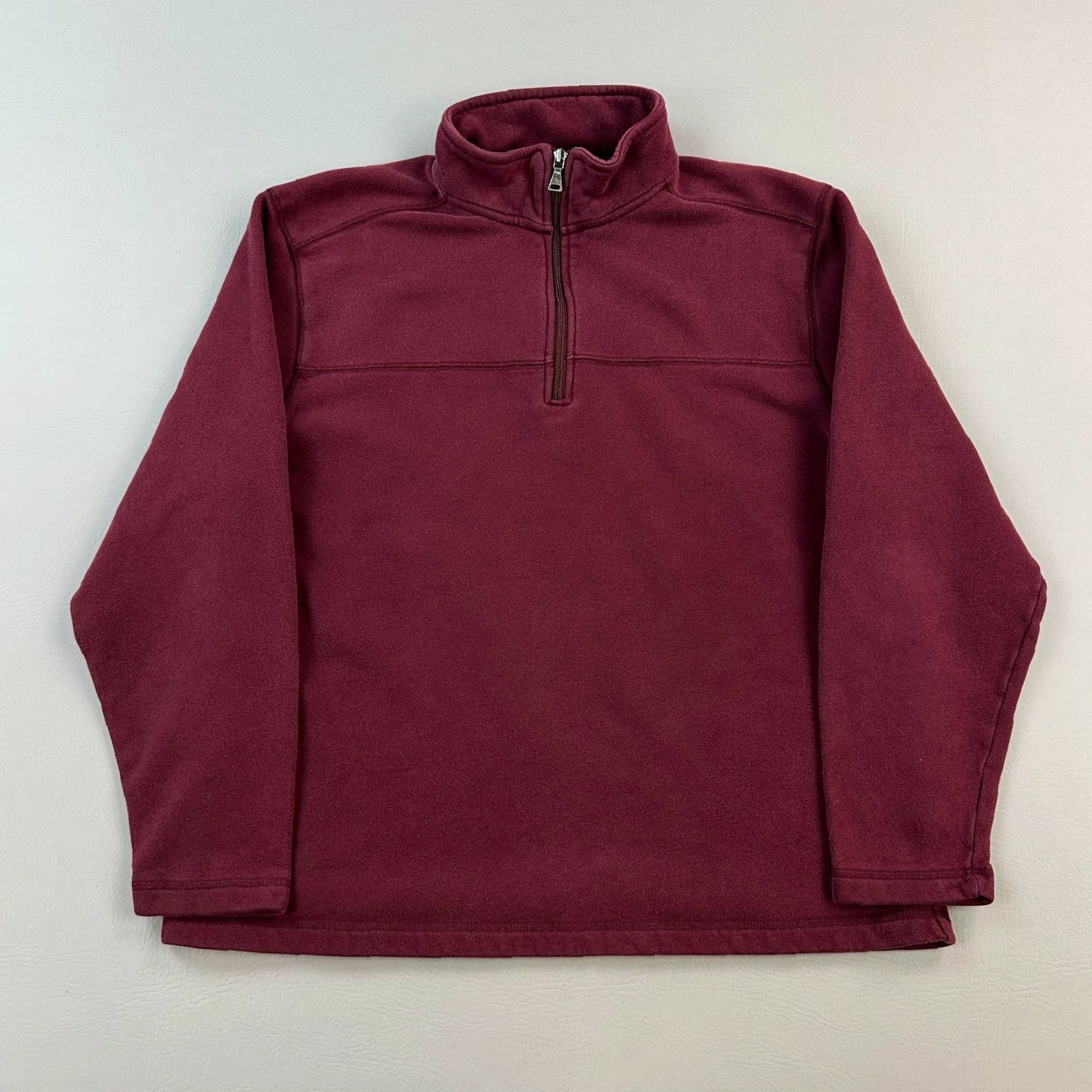 Vintage VINTAGE St Johns Bay Pullover Mens Large Burgundy Fleece 1/4 Zip Sweatshirt Y2K Size US L / EU 52-54 / 3 - 2 Thumbnail
