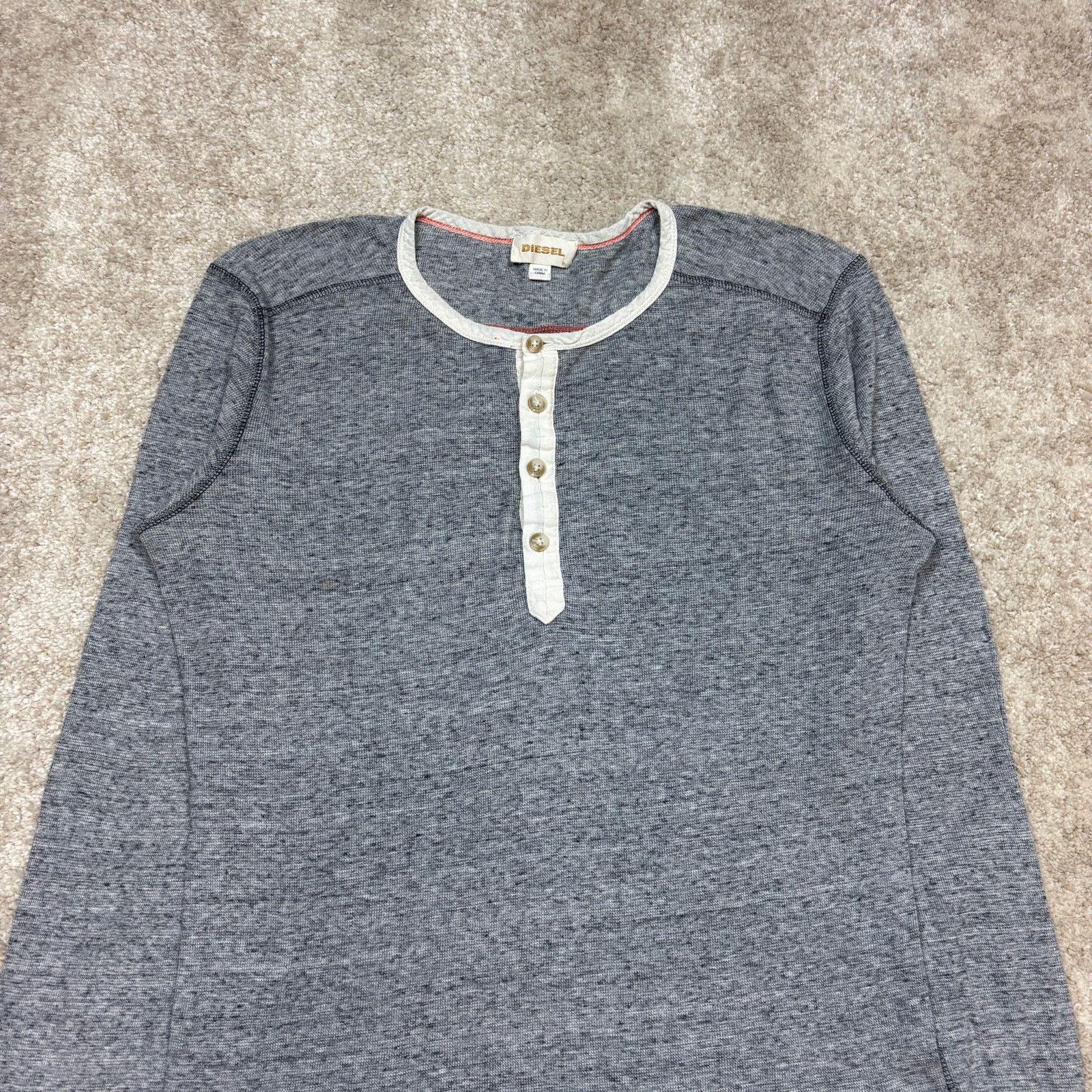 Diesel Diesel Henley Thermal Waffle Long Sleeve T Shirt Men's XL Size US XL / EU 56 / 4 - 2 Thumbnail