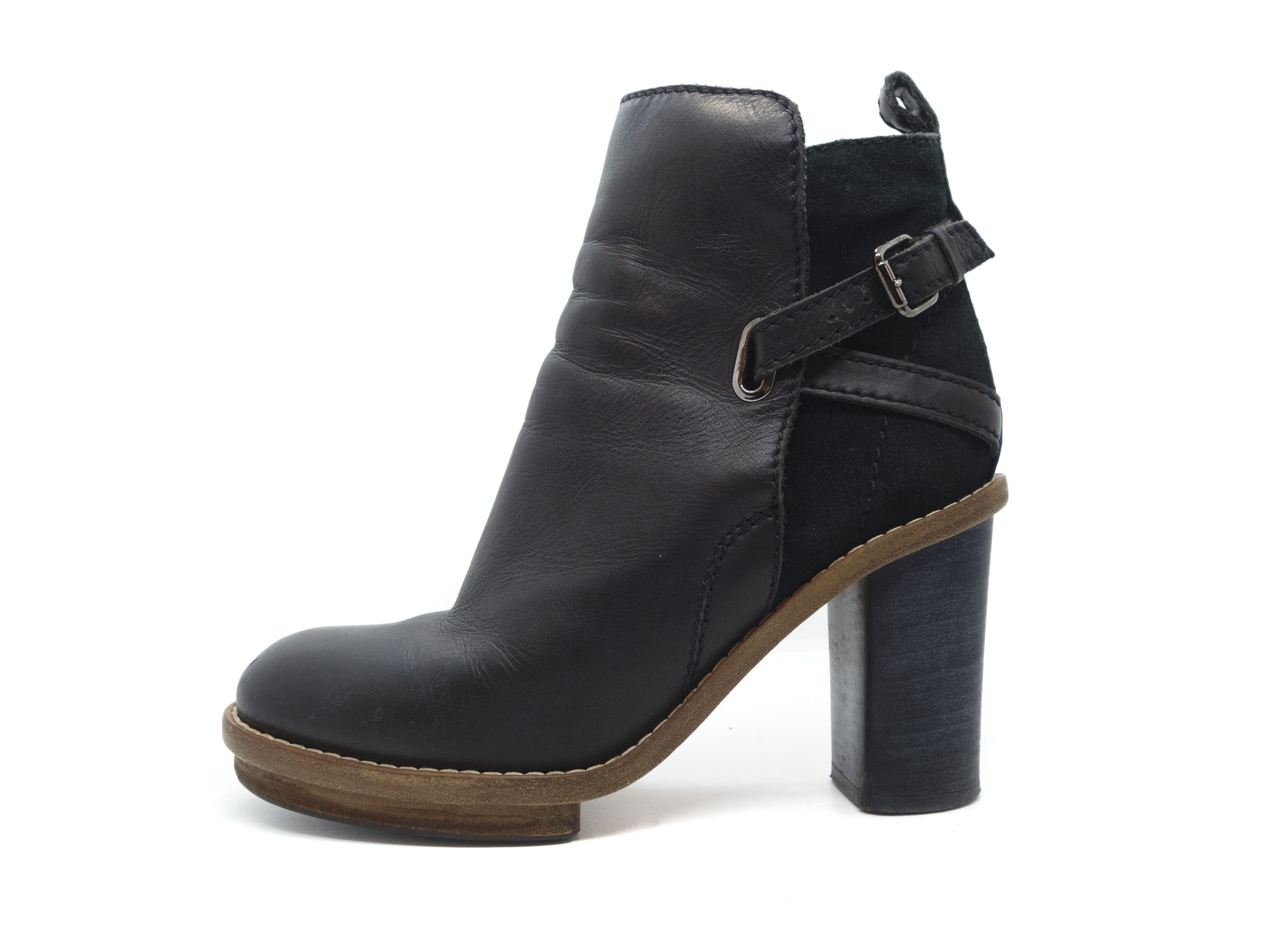 Acne Studios Leather Heel Shoes Boots in Black, Women's (Size 9)
