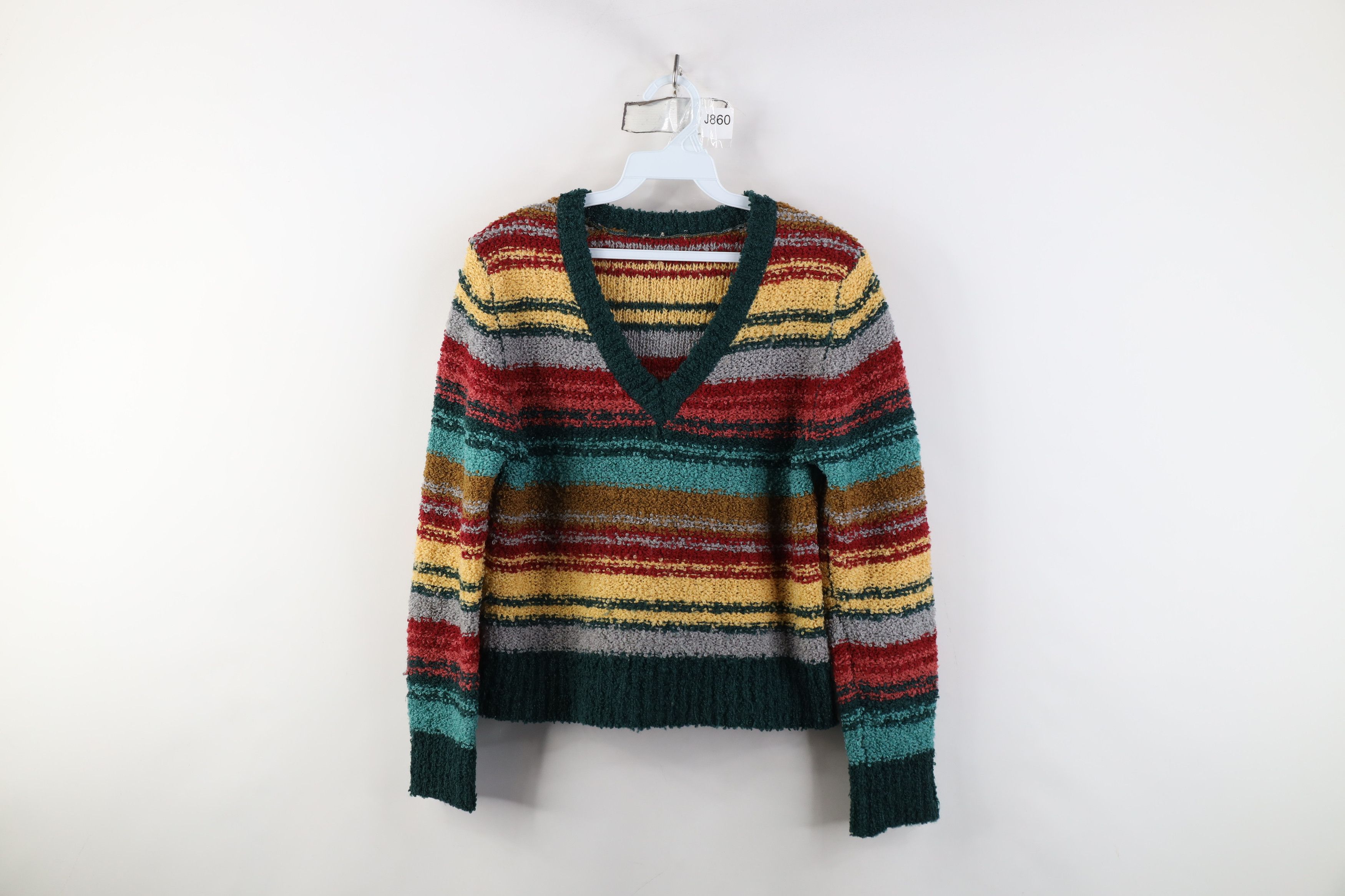 Vintage 90s Y2K Streetwear Rainbow Textured Knit Sweater