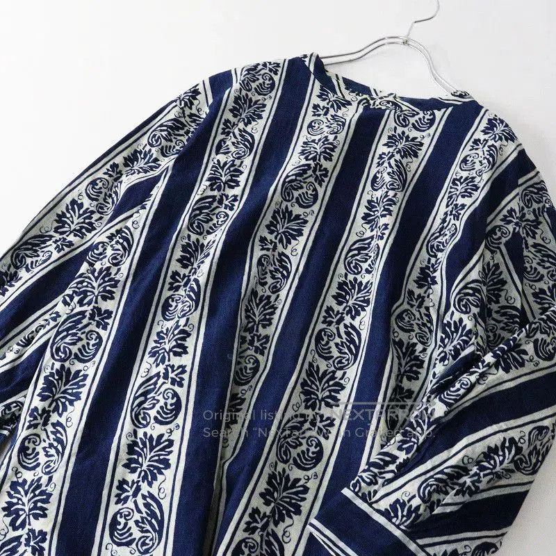 45rpm Blue Dyed Floral Long Dress. Size M / US 6-8 / IT 42-44 - 4 Thumbnail