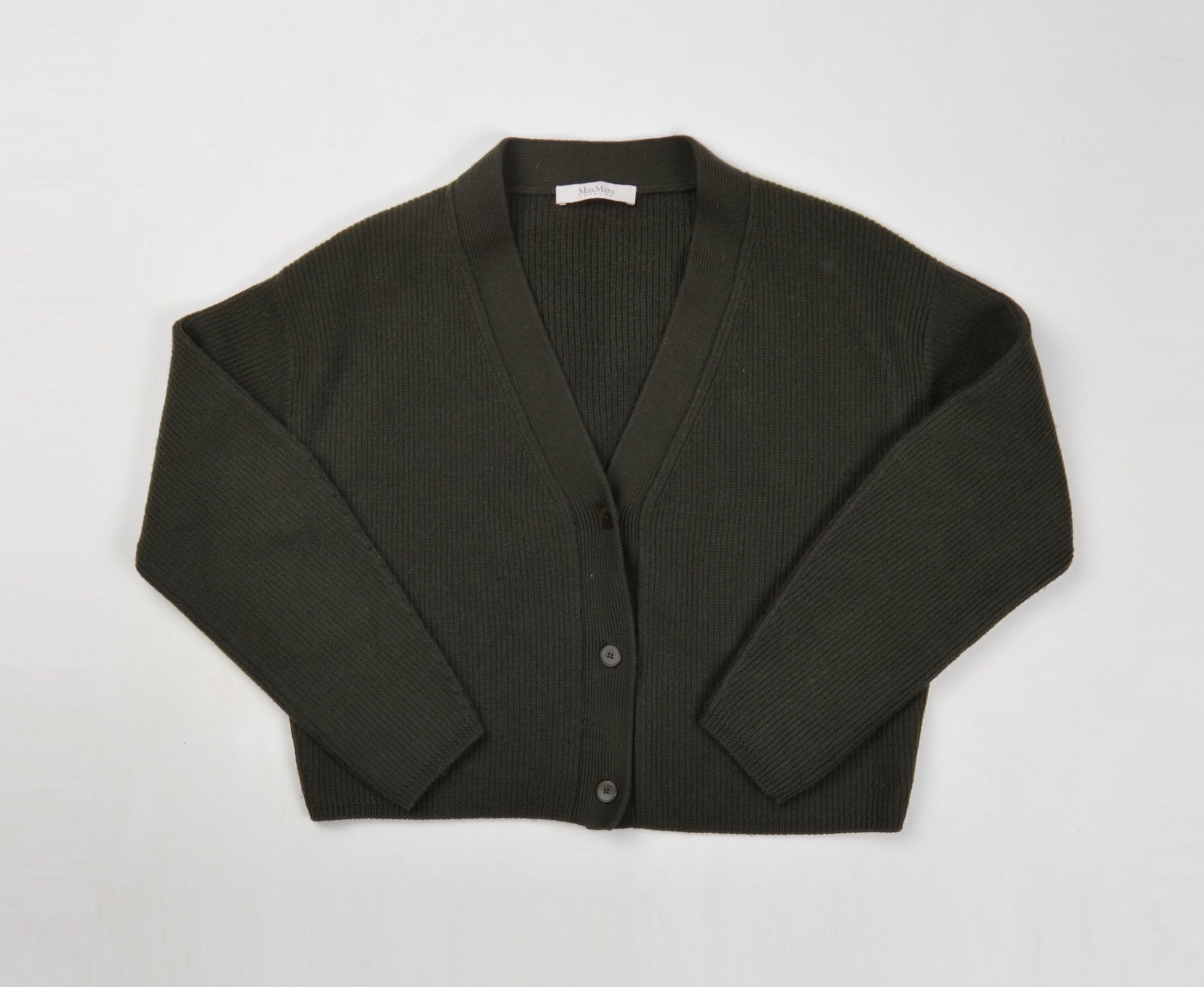 Designer × Max Mara Max Mara Leisure Wool Green Knitted Oversized Cardigan Size M / US 6-8 / IT 42-44 - 4 Thumbnail