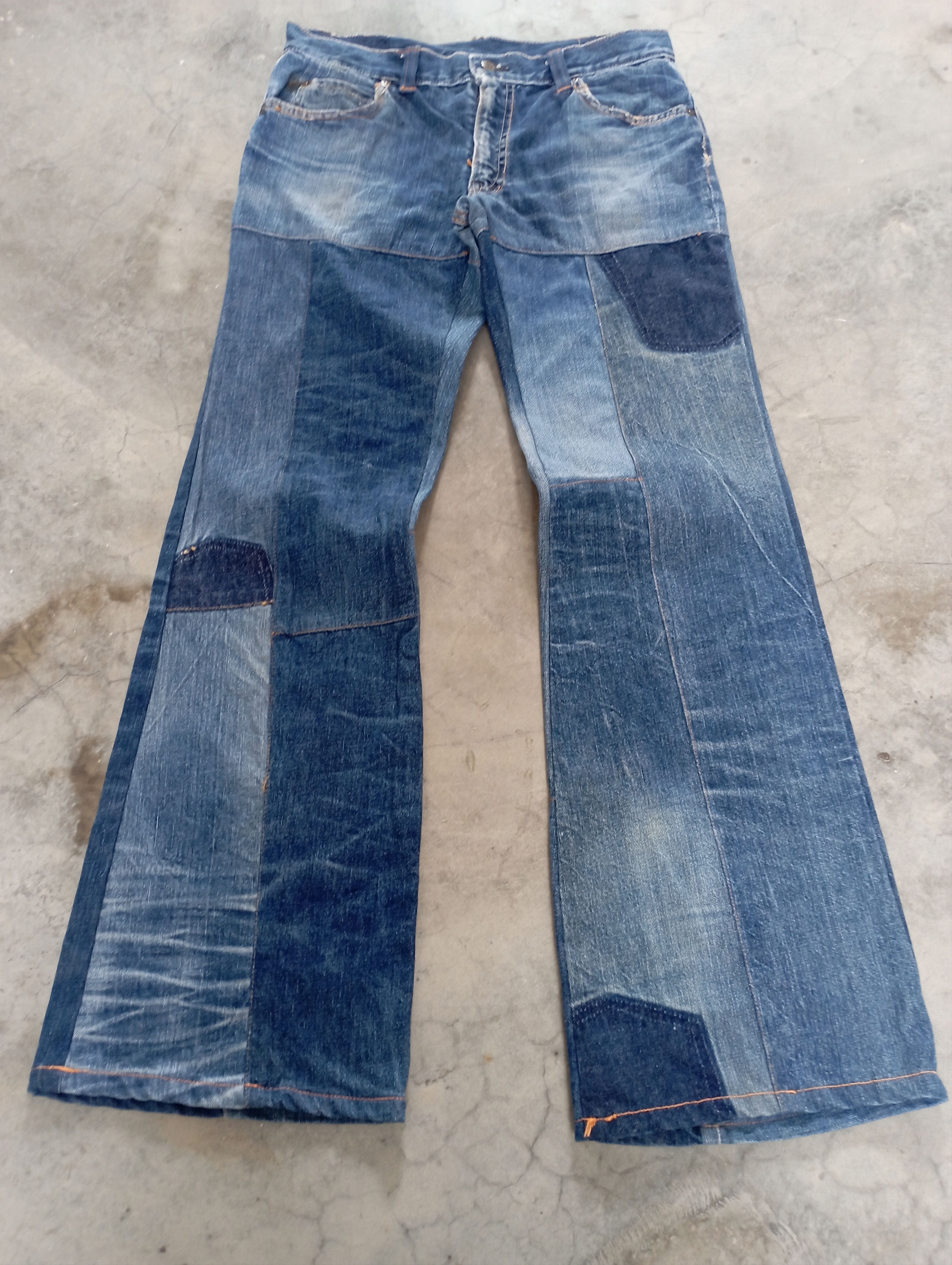 image of Avant Garde x Hysteric Glamour Flare Jeans Vintage Talonzipper Paddybutton Repatchworkjeans (Size 3