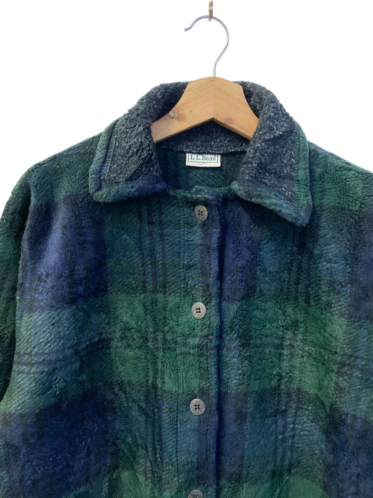 L.L. Bean × Vintage Vintage L.L Bean Checkered Fleece Jacket Size S / US 4 / IT 40 - 4 Thumbnail