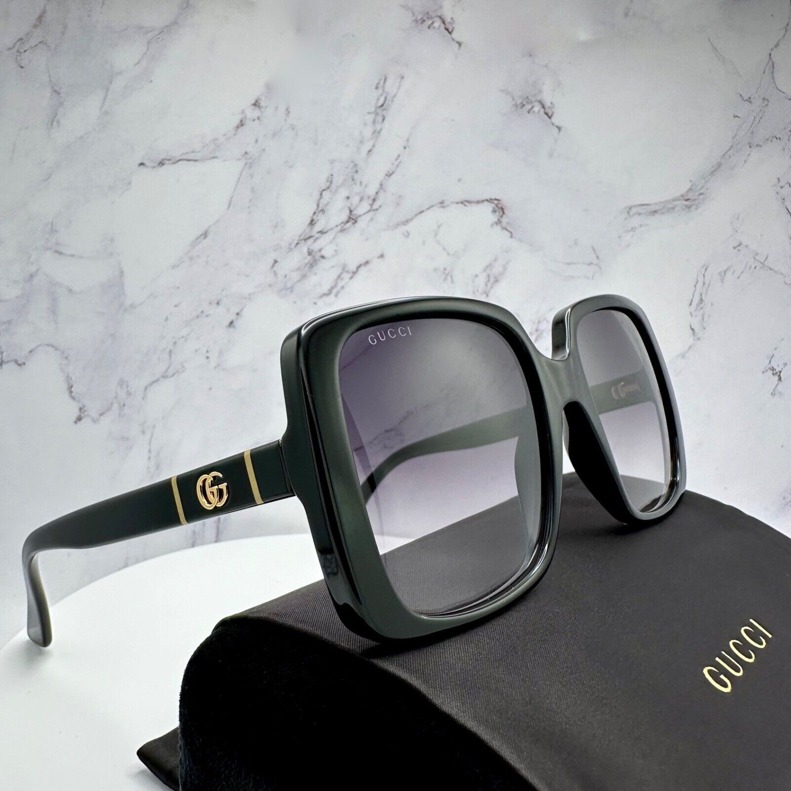 Gucci New Gucci Sunglasses Black Square Size ONE SIZE - 14 Thumbnail