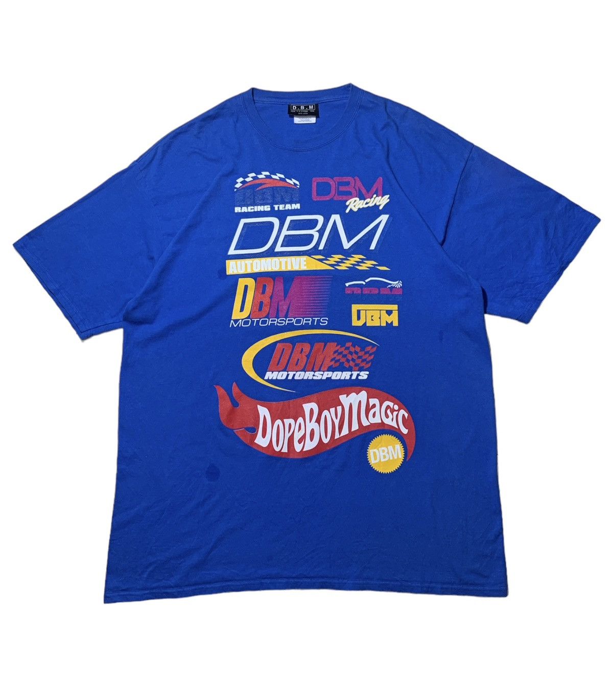 image of Dbm x Dont Be Mad Dope Boy Magic Racing Tshirt in Blue, Men's (Size 2XL)