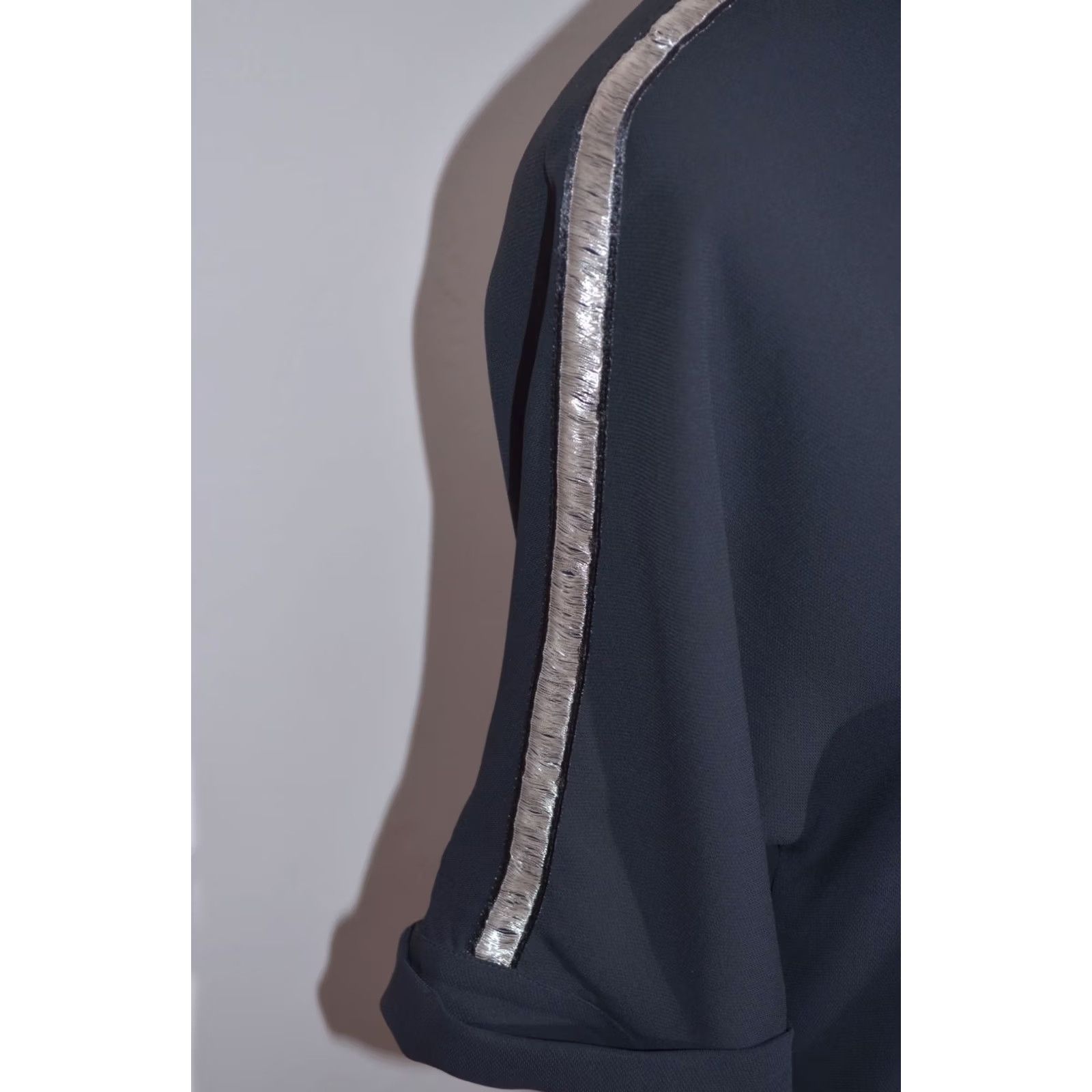 Cop Copine Cop Copine Women’s Black Shirt Dress Metallic Trim Short Sleeve Shift Dress 40 Size S / US 4 / IT 40 - 5 Thumbnail