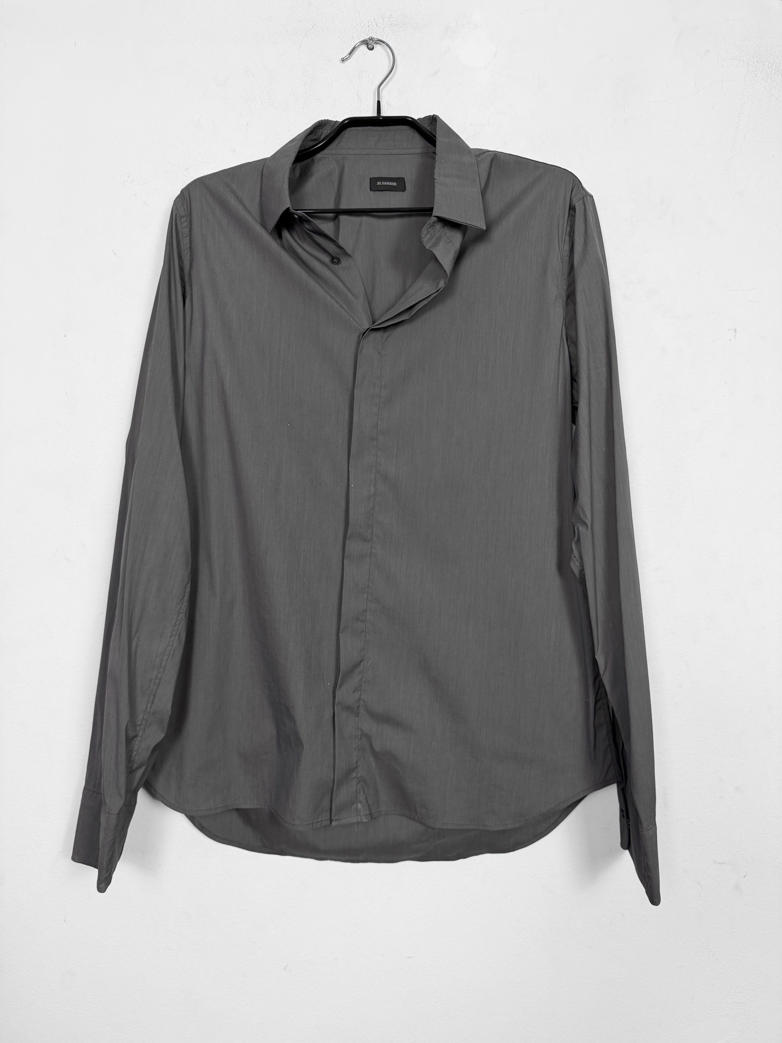 Jil Sander Minimalist Stretch Poplin Tailored Shirt Size US L / EU 52-54 / 3 - 1 Thumbnail