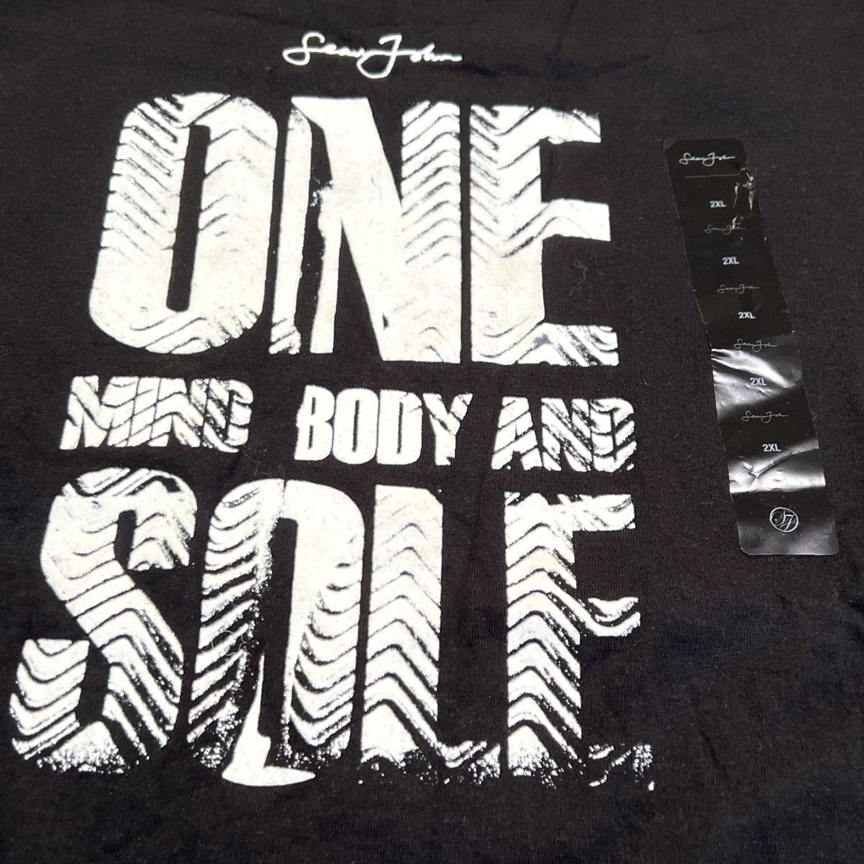 Sean John VINTAGE Sean John Shirt Men XL Graphic 90s Hip Hop One Mind Body Sole Sneaker White on Black NWT Size US XL / EU 56 / 4 - 3 Thumbnail