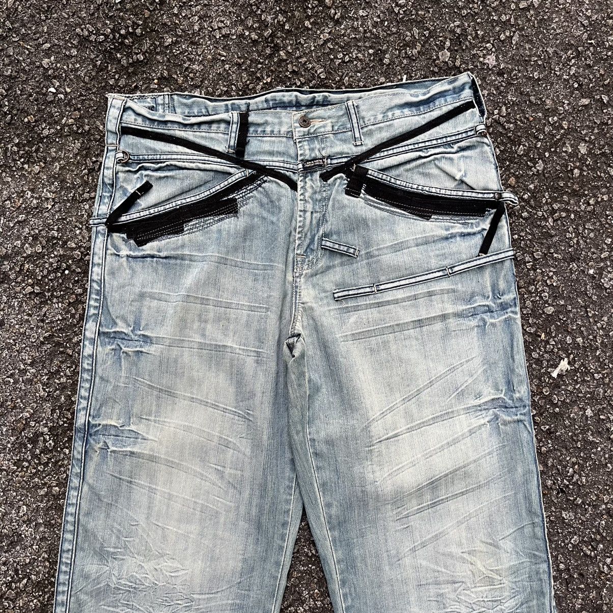 Marithe + Francois Girbaud Vintage Y2K Jeans MFG Distressed Washed Blue Loose Fit Denim Size US 36 / EU 52 - 3 Thumbnail