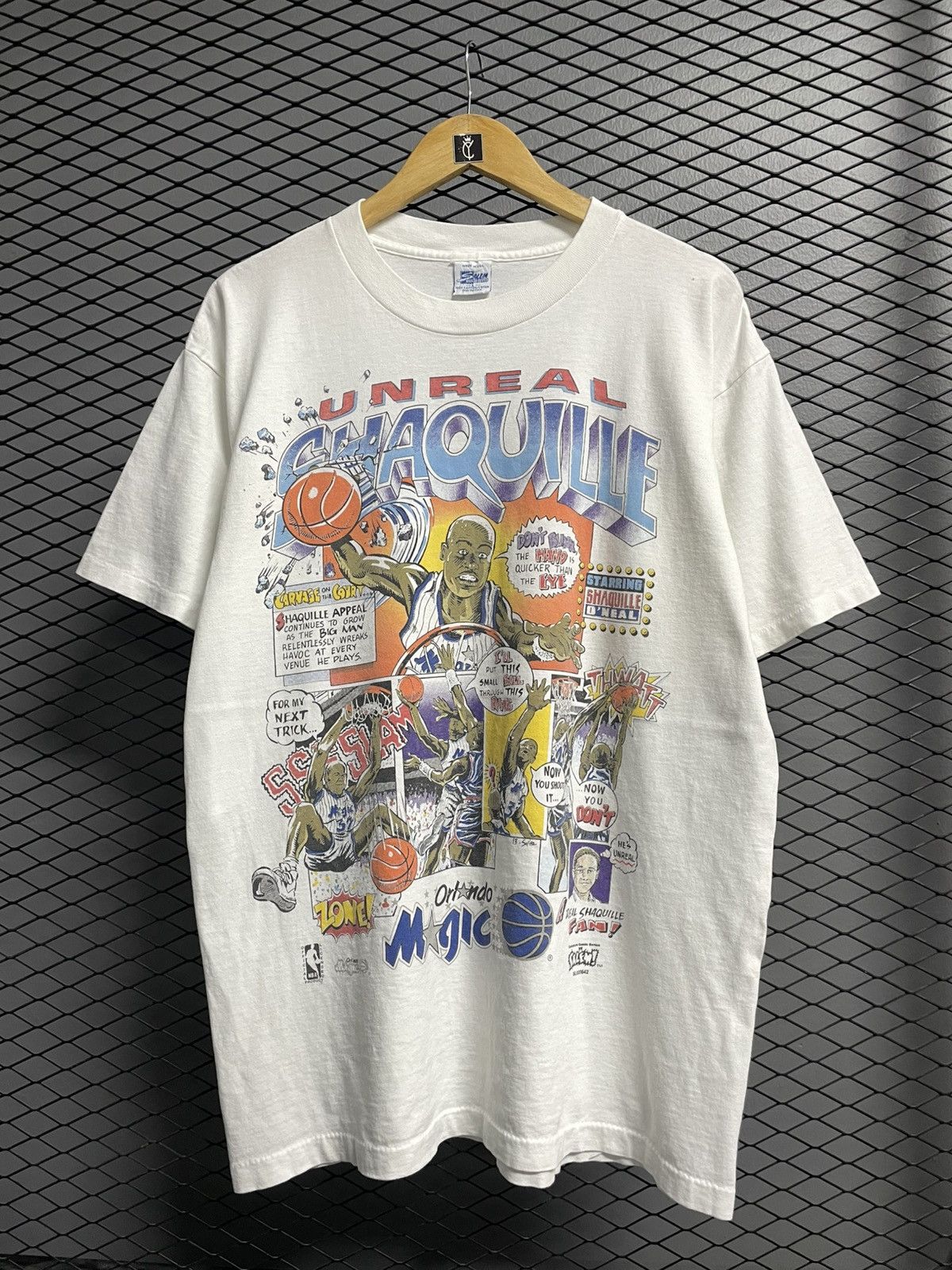 NBA Vintage 90s Shaquille O’neal Orlando Magic Comic T-Shirt. Size US L / EU 52-54 / 3 - 1 Thumbnail