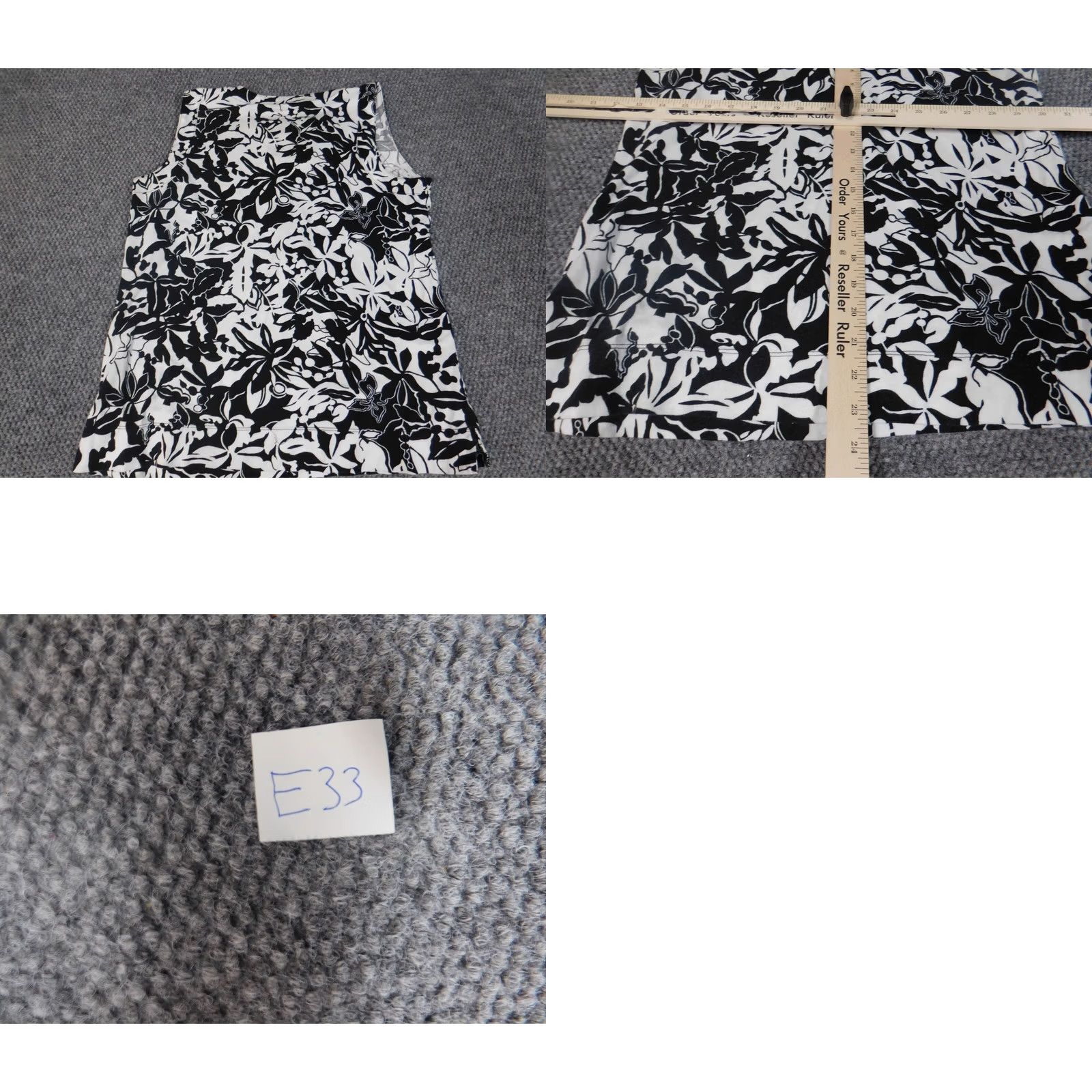 Jones New York Jones New York Blouse Shirt Womens L Black Floral Sleeveless V-Neck Pullover Cap Sleeve Classic 100% Cotton Rayon Breathable Casual Size L / US 10 / IT 46 - 8 Thumbnail