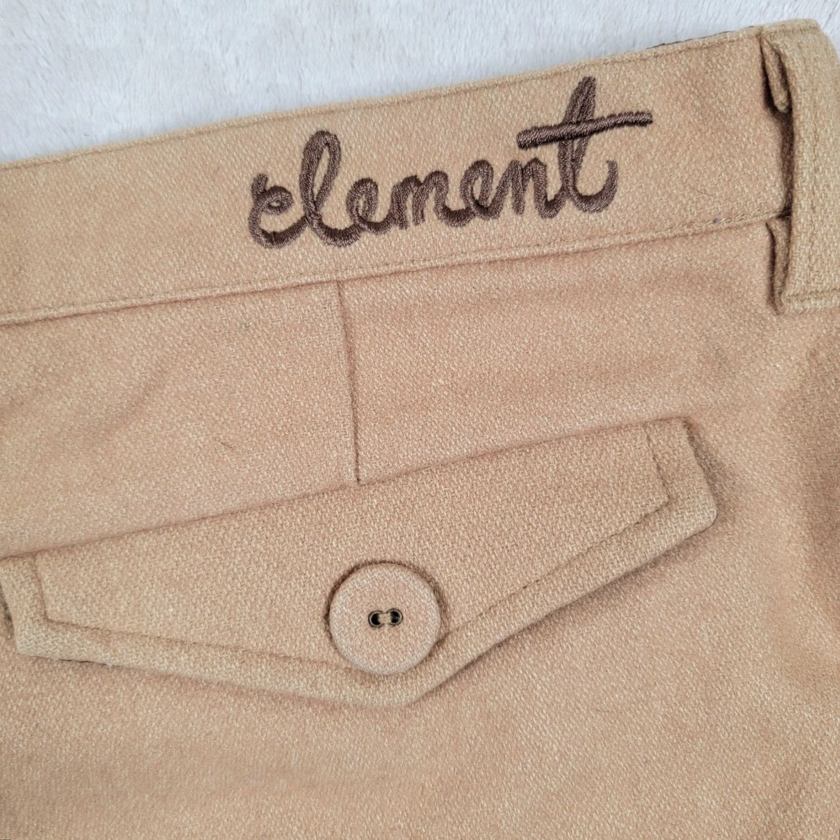 Element Element Beige Wool Blend Shorts Women's Size 7 Mini Short Flat Front Low Rise Casual Travel Summer Machine Washable Womens Size 28" / US 6 / IT 42 - 4 Thumbnail