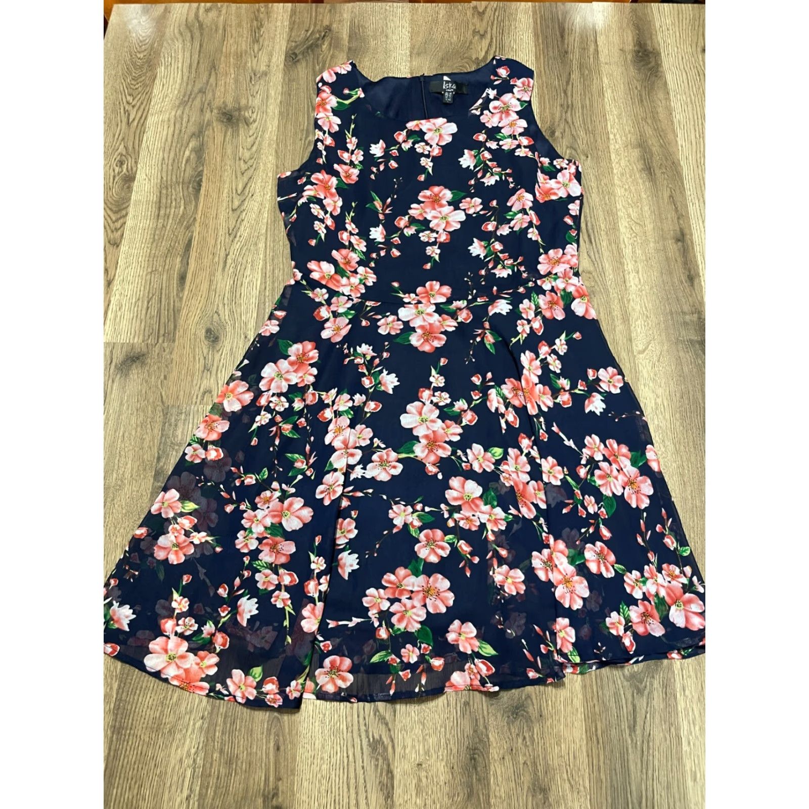 Vintage Iska London Dress Women's Size Large Floral Sleeveless Blue Green Pink Size L / US 10 / IT 46 - 2 Thumbnail